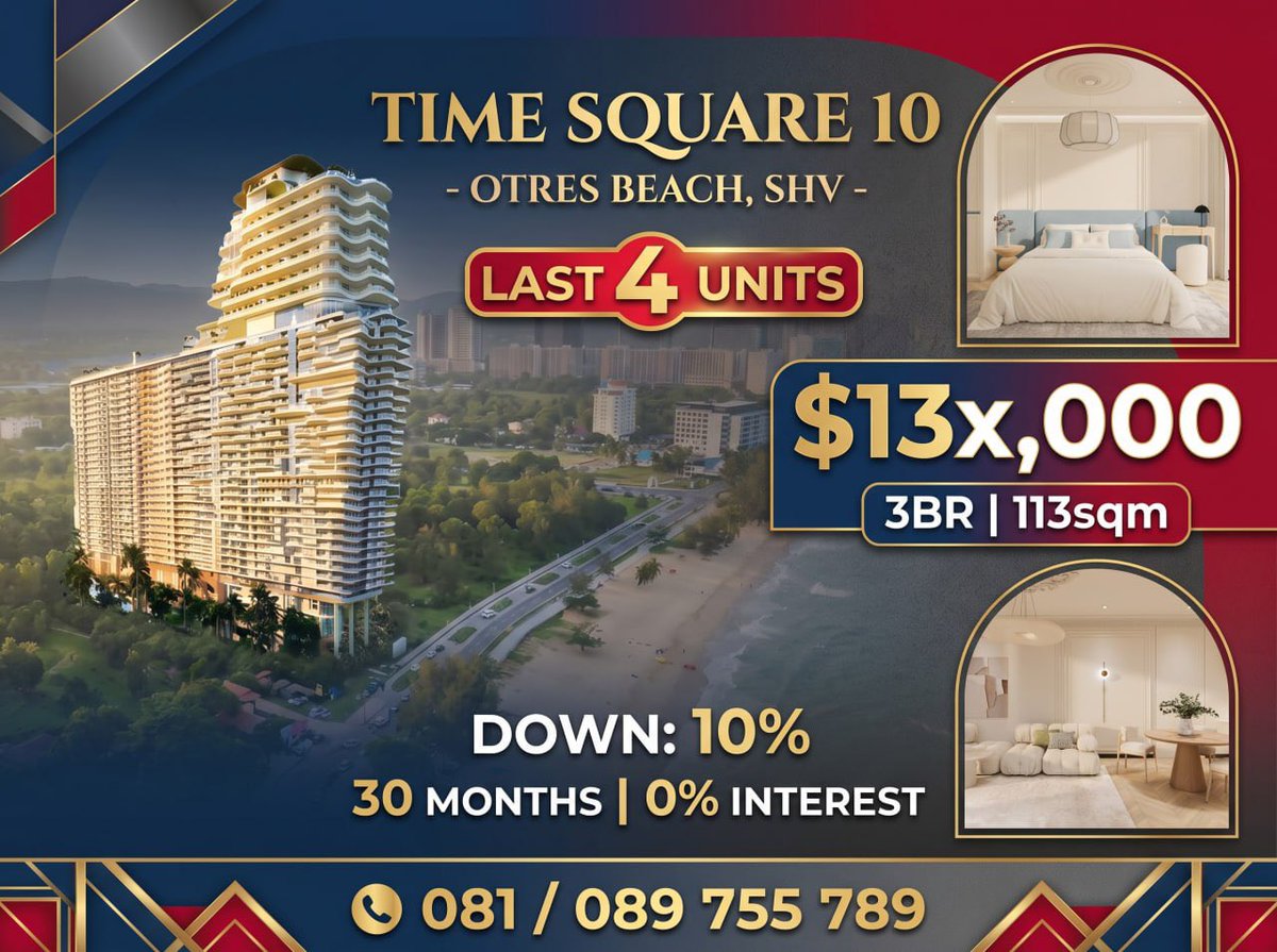VannakLim's tweet photo. Last 4_Units at 📌Condo Time Square 10 -Otres Beach, SHV https://t.co/OMPkAPGR5F