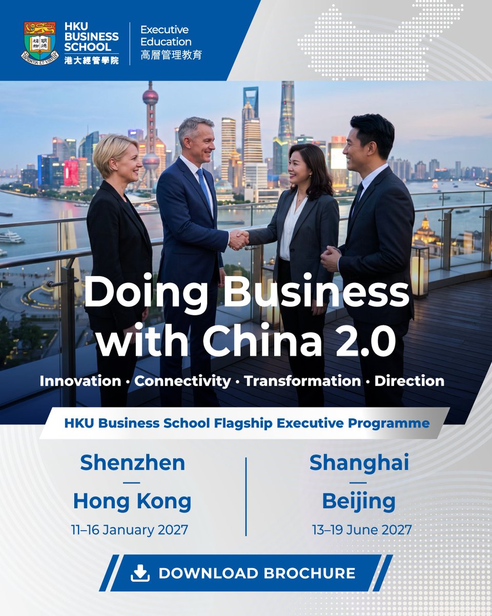 HKUFBE's tweet photo. Go beyond headlines and experience China’s transformation first-hand.

From Shenzhen’s innovation ecosystem and Hong Kong’s connectivity to Shanghai’s advanced industries and Beijing’s policy perspective.