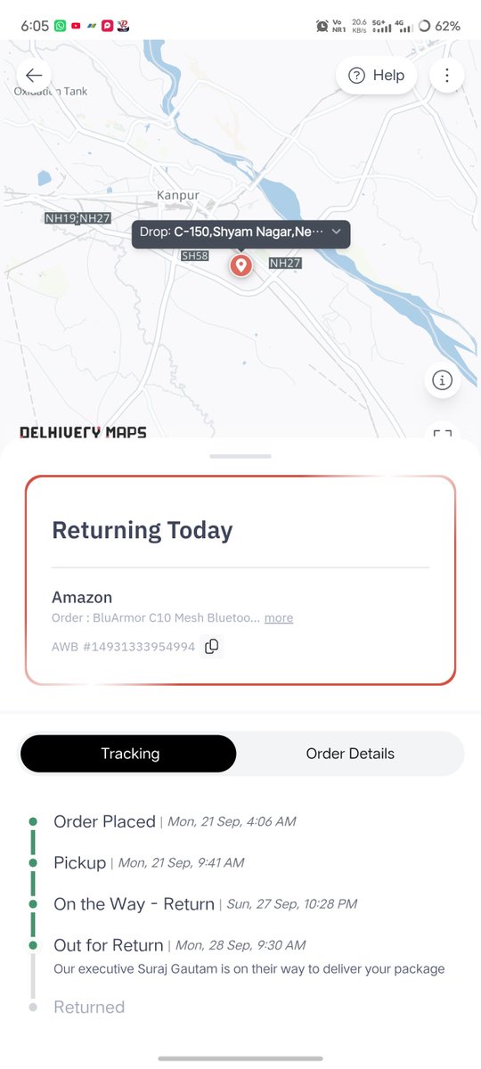 Akhil6009's tweet photo. @Delhivery You picked up my return on 21 Sep, but it still hasn’t been delivered to the seller. Since 26 Sep, it keeps showing “Out for Return to Seller” followed by “Unsuccessful Return.” Because the return hasn’t been delivered, my money got stuck in amazon. https://t.co/YCfCjtMP4K