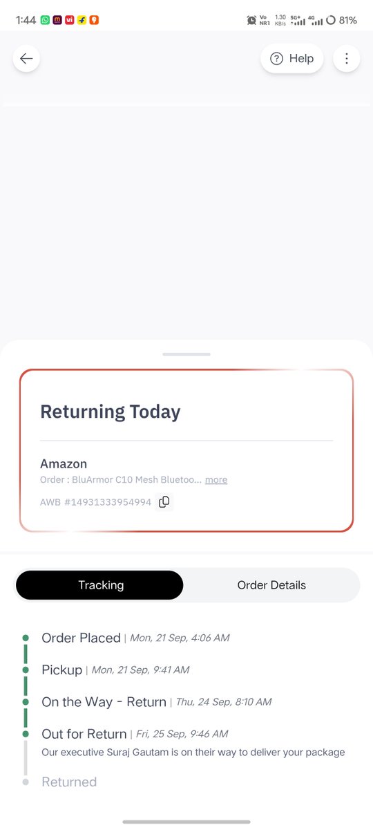 Akhil6009's tweet photo. @Delhivery You picked up my return on 21 Sep, but it still hasn’t been delivered to the seller. Since 26 Sep, it keeps showing “Out for Return to Seller” followed by “Unsuccessful Return.” Because the return hasn’t been delivered, my money got stuck in amazon. https://t.co/YCfCjtMP4K