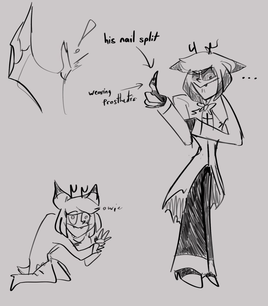 Deerlosthope's tweet photo. ohhhh radio demon hurt his fingyyyy awwww oihhh you need a babdaid radio demon awwww u mad auu (based off of my own injury from awhile back) https://t.co/ezmuBqQRY0