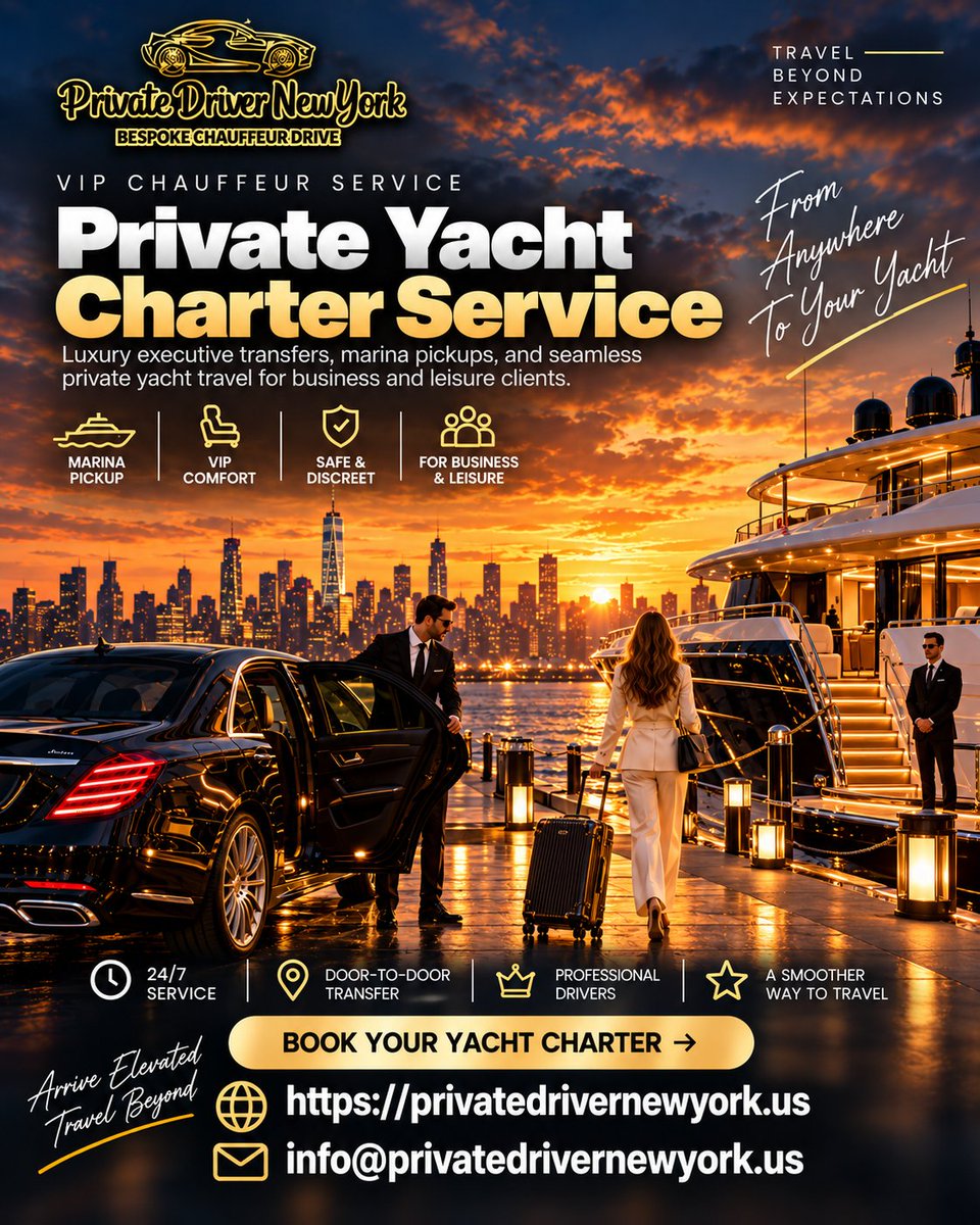 privatedriverNY's tweet photo. Travel with Private Driver New York for premium chauffeur transportation and marina transfers designed for business and leisure clients.

✓ VIP comfort
✓ Door-to-door transfer
✓ Professional drivers
✓ 24/7 service

🌐 https://t.co/2BXxTZiBTb
📧 info@privatedrivernewyork.us https://t.co/n5VCLC4Qcf