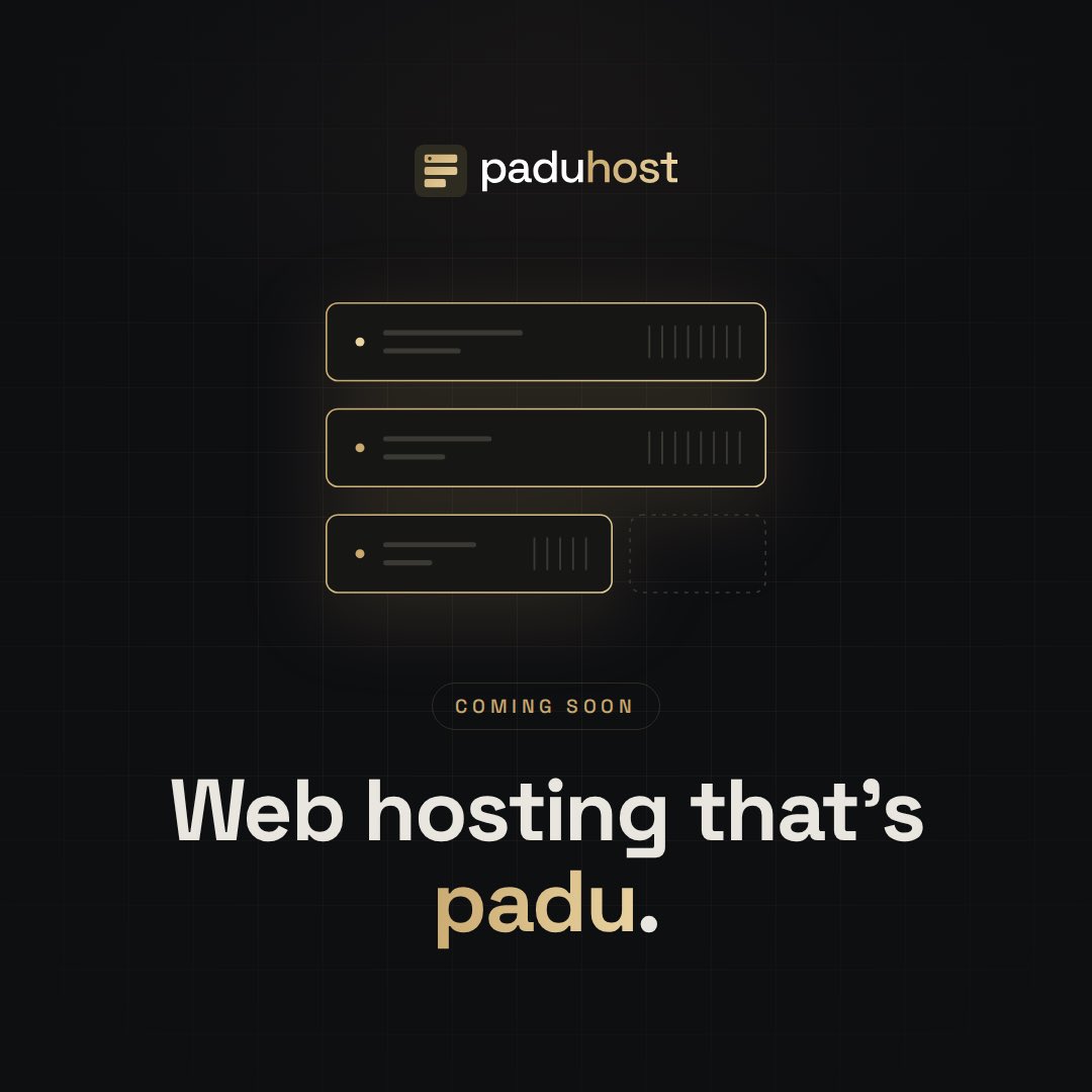 PaduHost's tweet photo. PaduHost is almost ready: budget web hosting for Malaysia.

Protected. Affordable. Dependable. Upfront.

Opening soon at https://t.co/ltYC3Cvo0p

#PaduHost #WebHosting #HostingMalaysia #SmallBusinessMalaysia https://t.co/avEWhduyE3