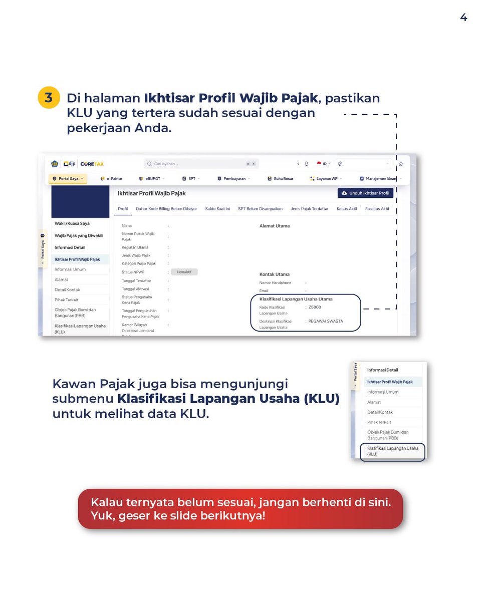 pajakdompu's tweet photo. Yuk Pastikan KLU Kamu!

Klasifikasi Lapangan Usaha (KLU) yang sesuai merupakan bagian dari pemutakhiran data administrasi perpajakan agar mencerminkan kegiatan usaha atau pekerjaan yang sebenarnya. Dengan data yang akurat dan selaras, hak serta kewajiban perpajakan dapat dipenuhi https://t.co/fnVvPzwbAJ