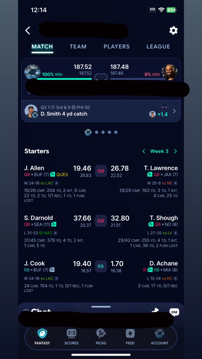 tgsflubnugs's tweet photo. Baring any scoring changes this week, I won 2 fantasy games by a total of .16
I am so tired of stressing in MnF, I just wanna have fun and watch the games man
(Week 1 Matchup, Two Week 3 Matchups)
#fantasyfootball #sleeper #sleeperfantasy #espnfantasy #espnfantasyfootball https://t.co/iYHGeJNqvJ