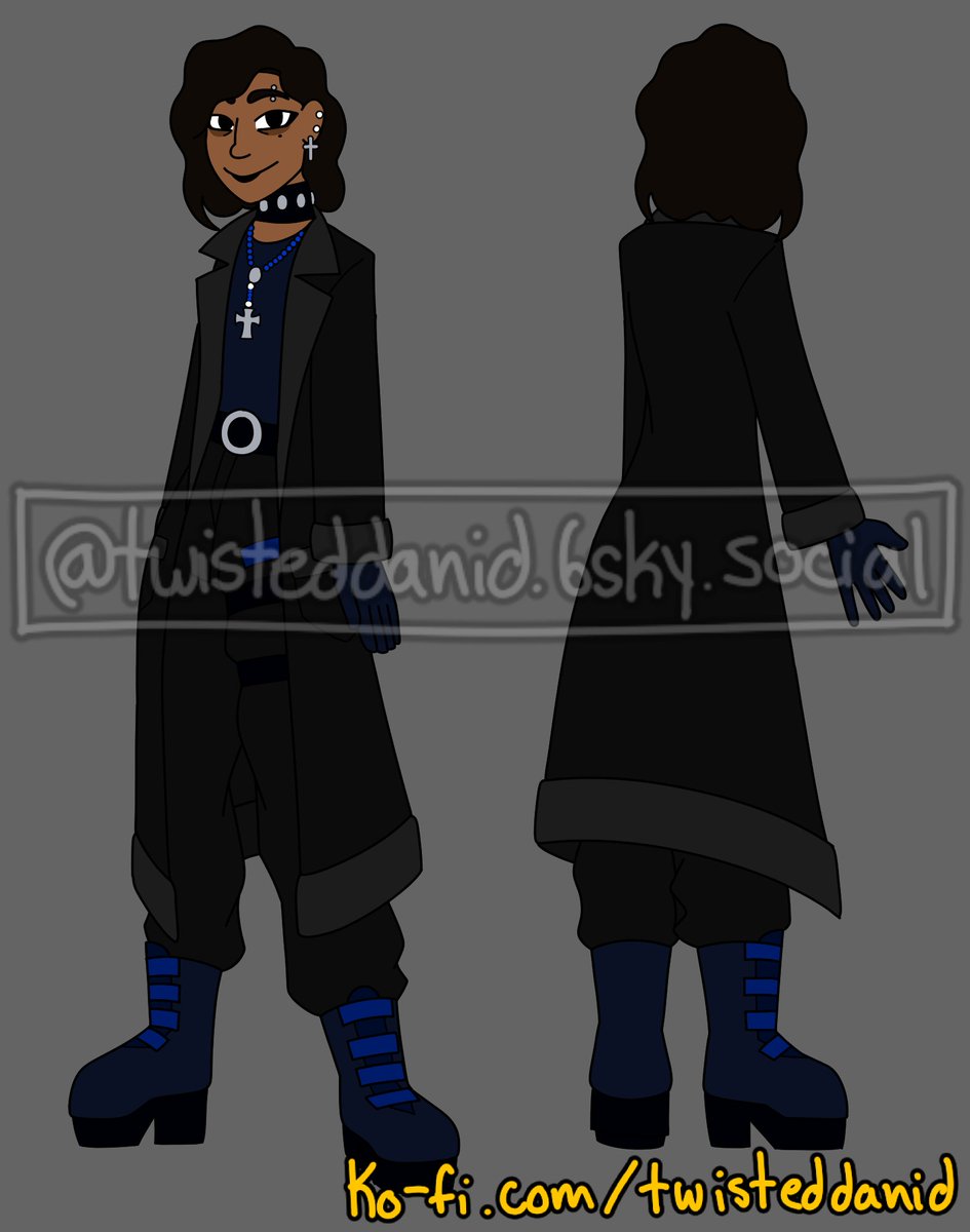 TwistedDaniD's tweet photo. Love Hunter: The Parenting so much I created a oc for it. Technically, a World of Darkness character too. This Asher Santana (they/them, 24), a hunter who specializes in ghosts and vampires. Checkout their toyhouse page here: https://t.co/xmsDabTQqP https://t.co/jEiEMy6zYN