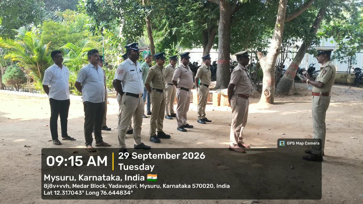 MysorePs's tweet photo. ಈ ದಿನ ದಿ:29.09.2026 ರಂದು  ಅಧಿಕಾರಿ ಮತ್ತು  ಸಿಬ್ಬಂದಿಯವರಿಗೆ ರೋಲ್ ಕಾಲ್ ತೆಗೆದುಕೊಂಡು  ಈ ದಿನದ ಕರ್ತವ್ಯಕ್ಕೆ ನಿಯೋಜಿಸಿರುತ್ತದೆ.@KarnatakaCops 
@SWRRLY 
@CPMysuru 
@KARailwayPolice
@cpimysorerly
@DspRly https://t.co/0oH3h2Uyug