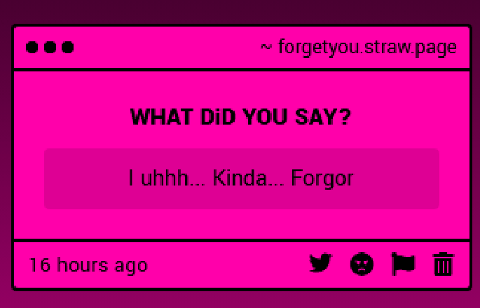 metamrowphosis's tweet photo. WE PRESUME THiS iS RELATED.
WHAT THE HELL DO YOU MEAN YOU "FORGOR"? SPEAK UP. SHOW YOURSELF, iF YOU NEED TO. iNFACT, WE VERY MUCH WOULD PREFER THAT MORE. https://t.co/4y2xg4411y