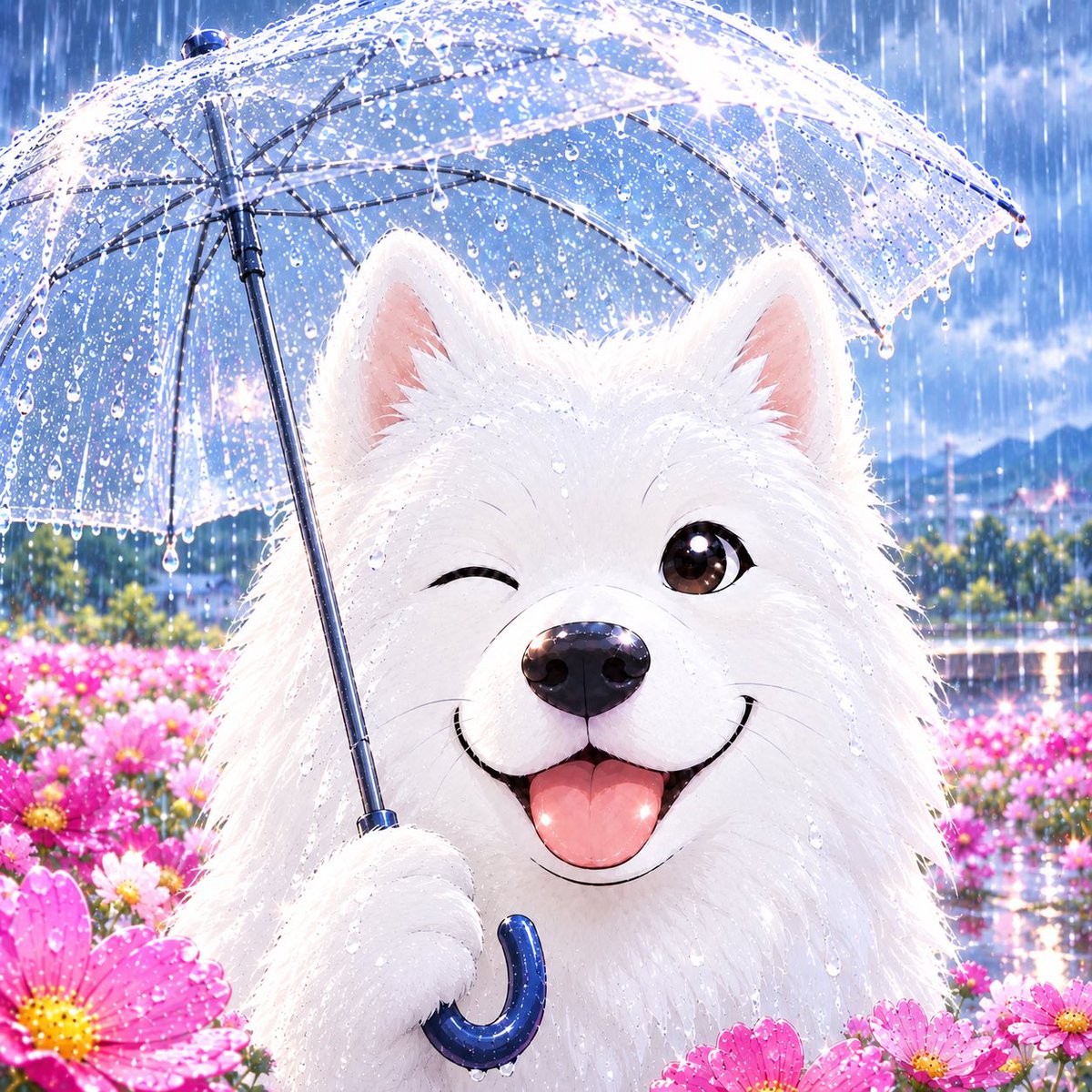 samoedomofmof's tweet photo. 秋雨前線が停滞し連日雨が続きますね☔🌧️ https://t.co/GcrLSF29NE