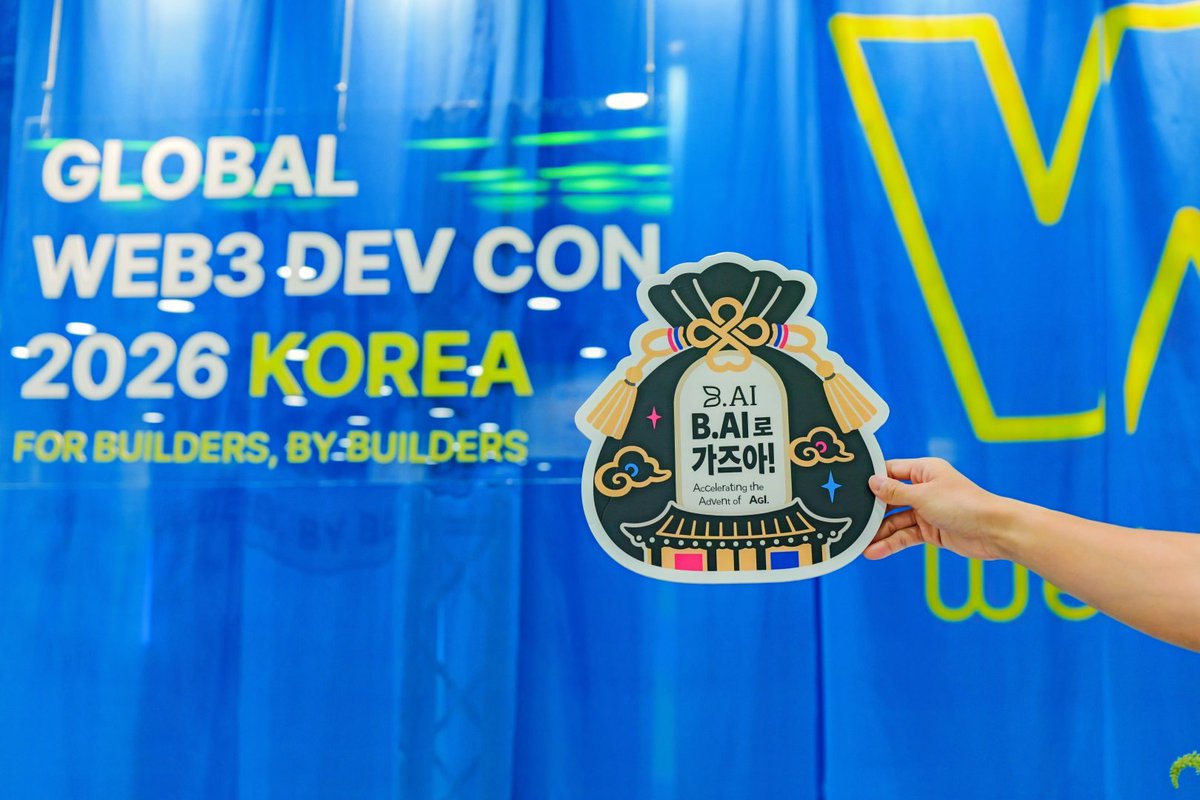 BAI_AGI's tweet photo. Seoul, we’re here! 🇰🇷👋

https://t.co/Yl2KG97Eb1 is at #GWDC2026KOREA. If you’re at the venue, come say hi, meet the https://t.co/Yl2KG97Eb1 team, and talk AI, Web3, Agents, and what’s next.

#BAI #GWDC2026 #AI https://t.co/c8DMJgoaSW