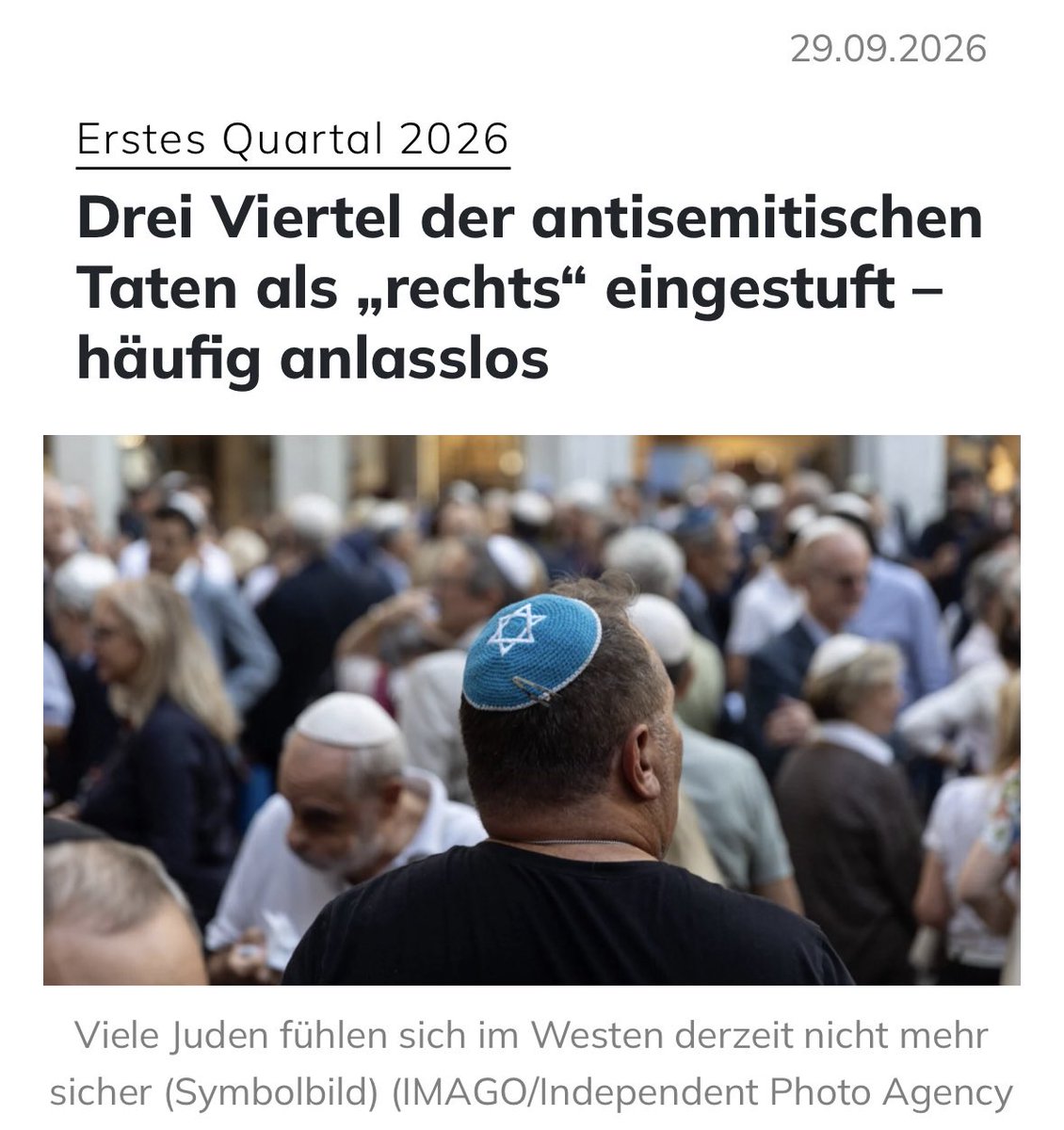 queru_lant's tweet photo. Manipulative Statistik: Muslimischer Antisemitismus wird als „rechte Straftat“ gewertet.

Dazu ein Beispiel:

Ein Algerier hatte auf der Facebook-Seite des Polizeipräsidiums Stuttgart mehrere antisemitische Kommentare gepostet. Dieser Fall wurde in die Kategorie „Politisch motivierte Kriminalität, Phänomenbereich rechts“ eingeordnet.