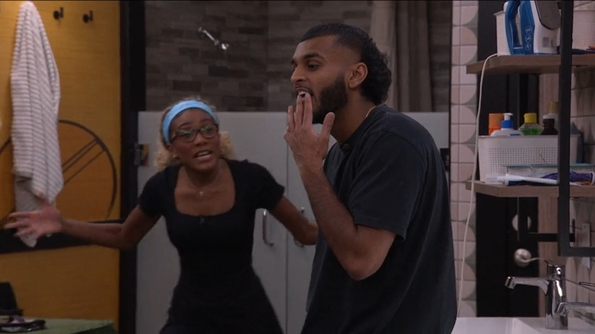 LoudlyIncorrect's tweet photo. Them coordinating matching black fits on the day Yash gets sacrificed. They sadly manifested a funeral. #BB28 https://t.co/hAzzC57Txx