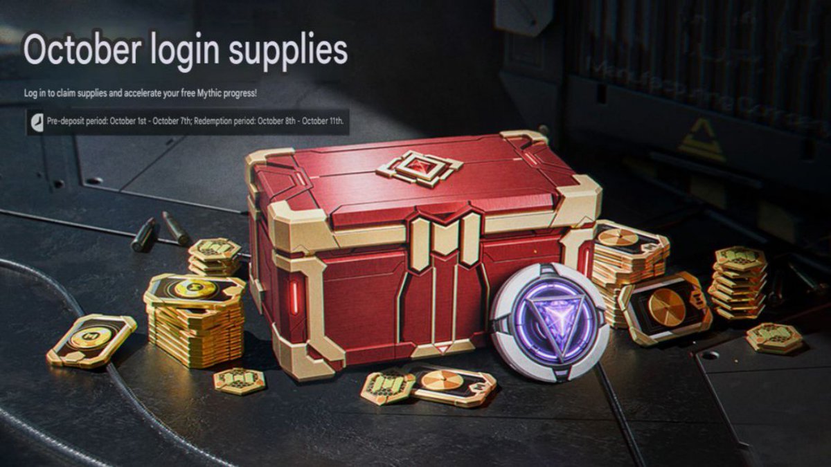origaries's tweet photo. October 1 Login Reward: Get Free Mythic Acceleration – Herrscher Sigils.
Available for CN players. No information yet for Garena or Global.
#FreeMythicEvent #CODM #CODMobile #ArieStyle https://t.co/d68peSkBPa