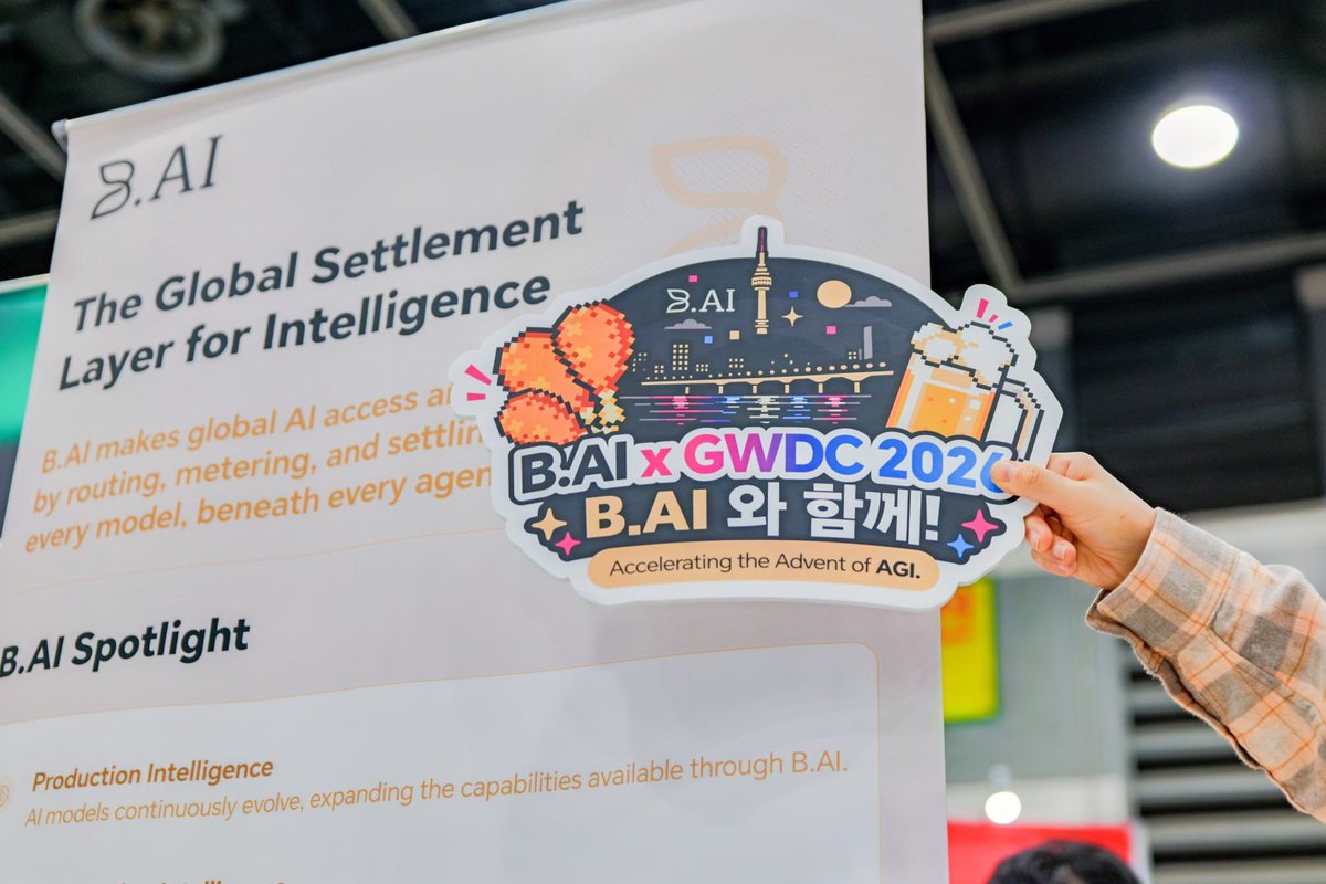 BAI_AGI's tweet photo. Seoul, we’re here! 🇰🇷👋

https://t.co/Yl2KG97Eb1 is at #GWDC2026KOREA. If you’re at the venue, come say hi, meet the https://t.co/Yl2KG97Eb1 team, and talk AI, Web3, Agents, and what’s next.

#BAI #GWDC2026 #AI https://t.co/c8DMJgoaSW