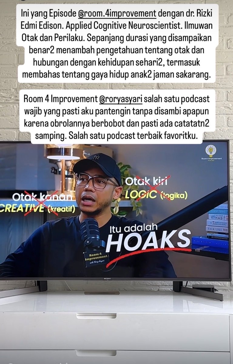 Denald's tweet photo. Aku baru selesai baca satu buku yang bagus banget!! Aku bikin story tentang ini dan mau kubagi di sini. Tentang pentingnya otak istirahat. Plus aku bagi rekomendasi podcast yang membahas tentang otak juga. 

Aku memang setahun ini sedang belajar serius ttg ilmu otak. Menarik! https://t.co/aMaa8kHY4U