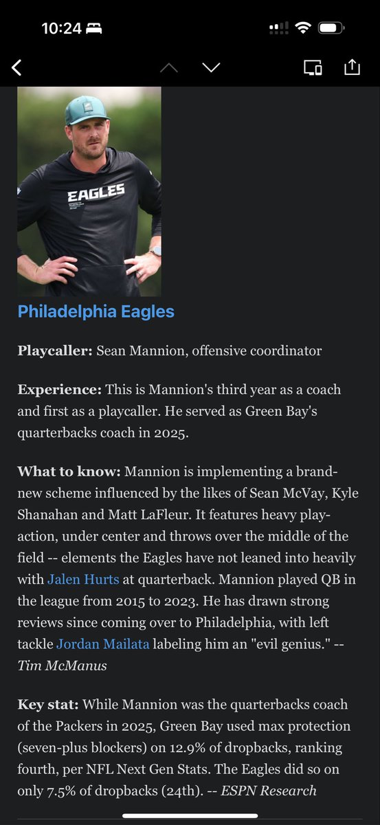 OG_Dabber's tweet photo. Yeah, some calls were not great tonight&amp; Eagles seemed to catch short end of the stick, but they also just couldn’t find their spark. Keenum was 💯 For me, Mannion needs to start proving his “evil genius” or just seems like he name-dropped his way to OC play caller… or boot him! https://t.co/bjhZyUgf5k