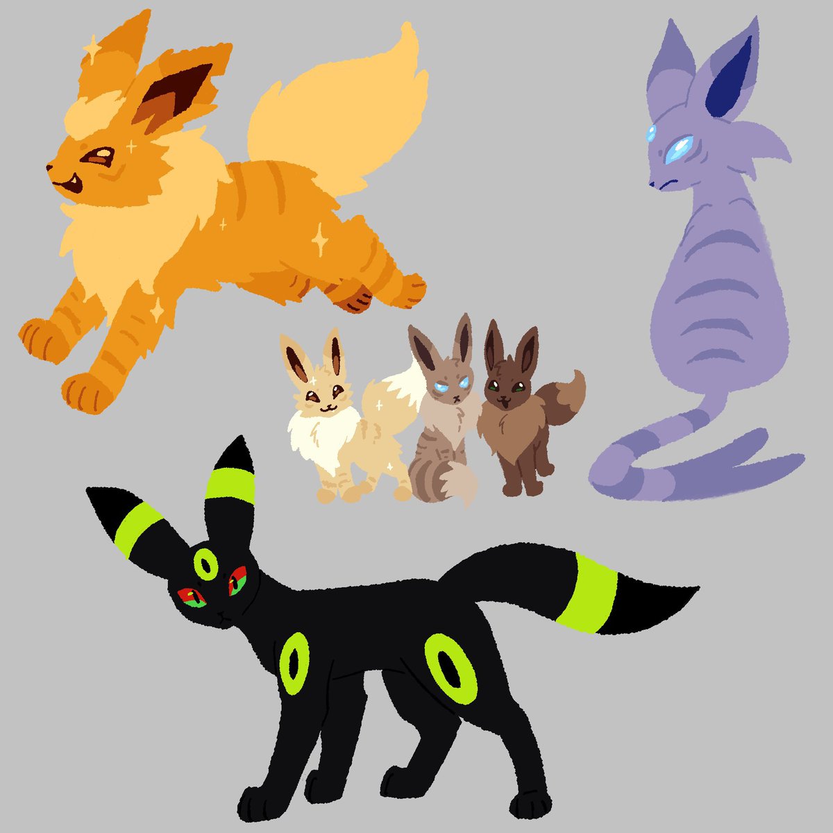 Kittieeepaw's tweet photo. @PurpleMarz I drew them as eevees before and I made lionblaze shiny https://t.co/IpMQSVtvxs