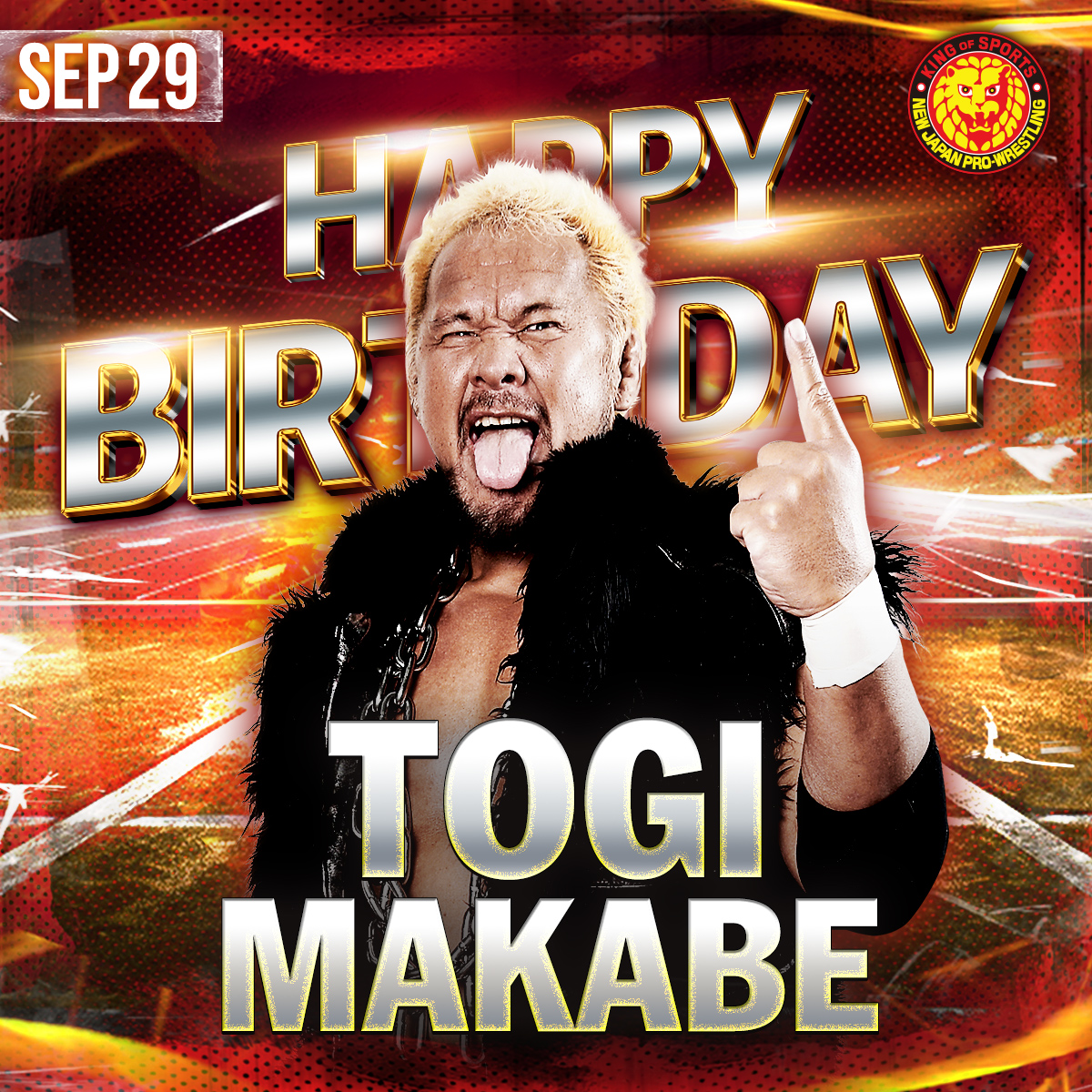 njpwworld's tweet photo. 🎂HAPPY BIRTHDAY🎂Togi Makabe✨

📅9月29日は 新日本プロレス本隊 真壁刀義 の誕生日✨

#njpwworld #HBD https://t.co/Hj0uLrTalJ