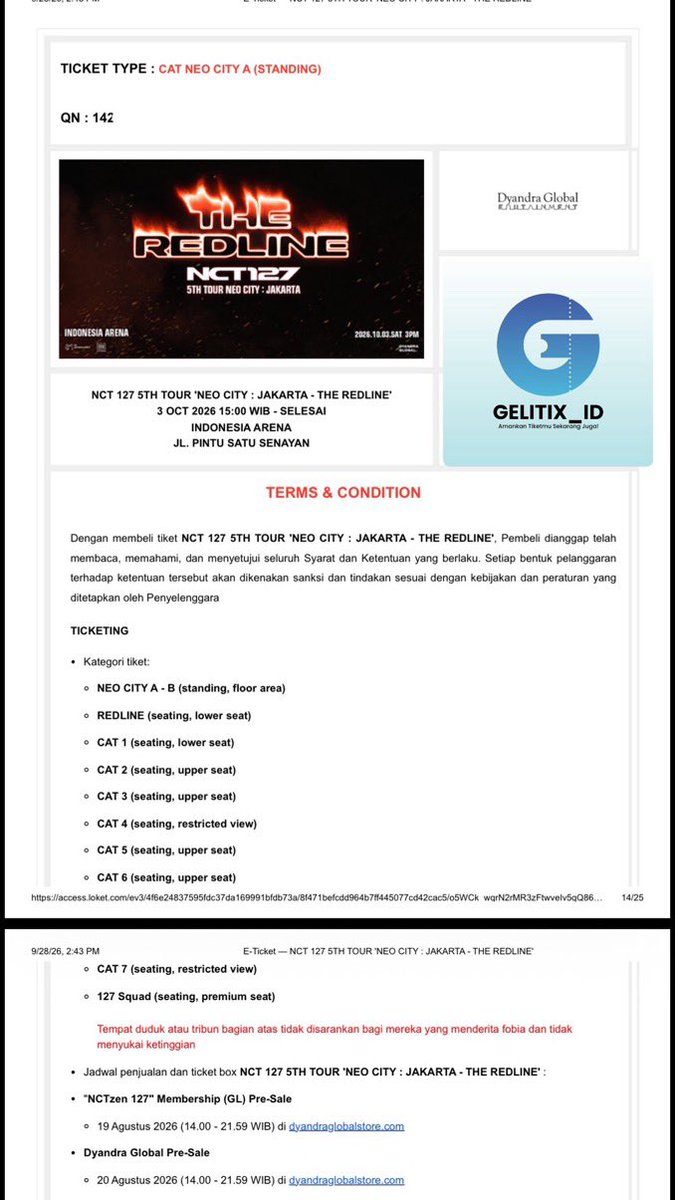 gelitixid's tweet photo. WTS ~~ Want to sell
🔥 NEO CITY A (1 tix)
QN 14**

✅ full COD venue
✅ diurus sampai fisik

💰Rp. 4.300.000
Serious buyer only

#nct127 #nct127_5th_neocity_the_redline_in_cinemas #NCTWISH_OdetoLove #NCT127_SUPERHUMAN #NCTTAEYONG #nct https://t.co/V9ShQ0vPZq