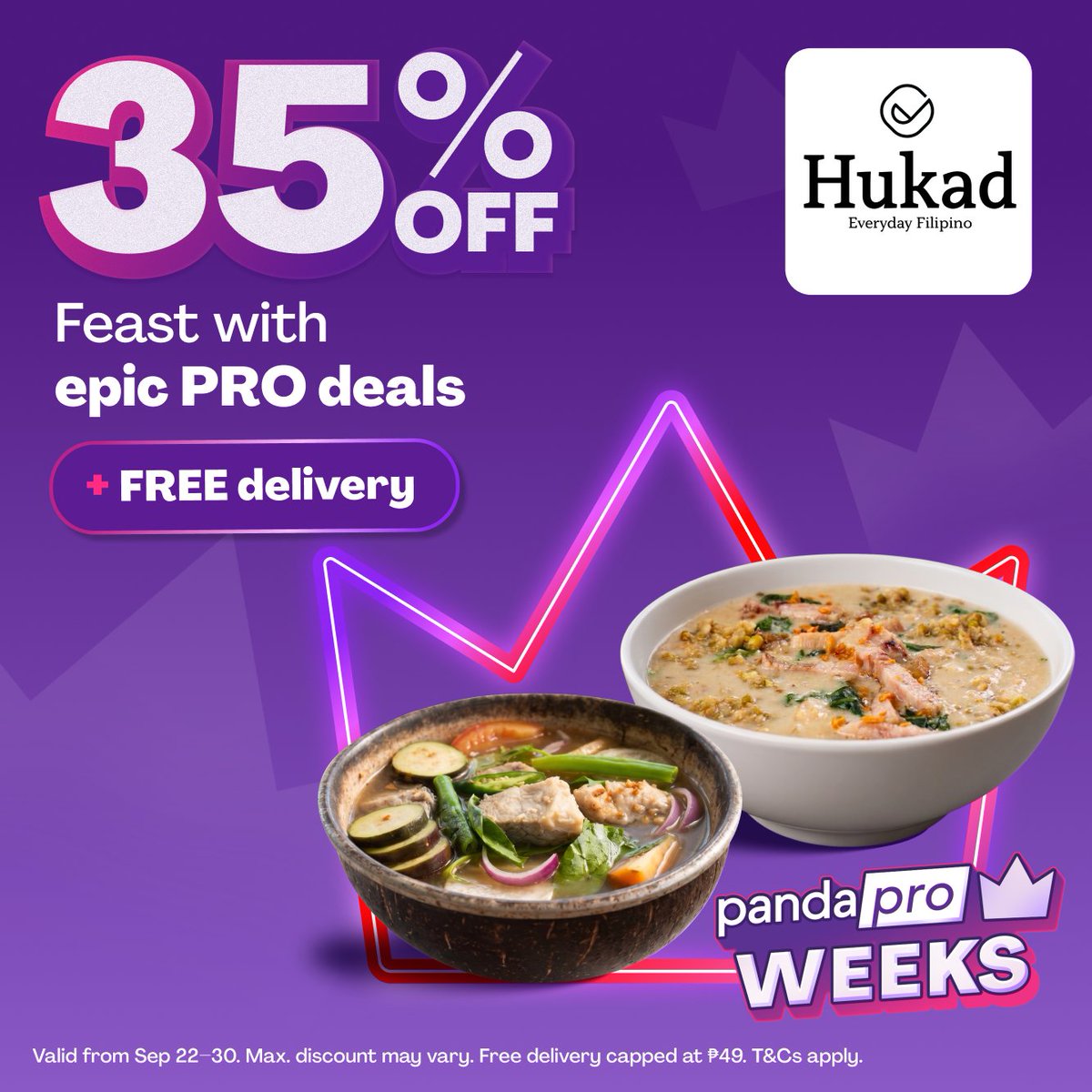 foodpandaPH's tweet photo. Hungry? We've got what you need: 35% off Hukad sa Golden Cowrie for PROs. 🙌 https://t.co/FDVhS61Bwe