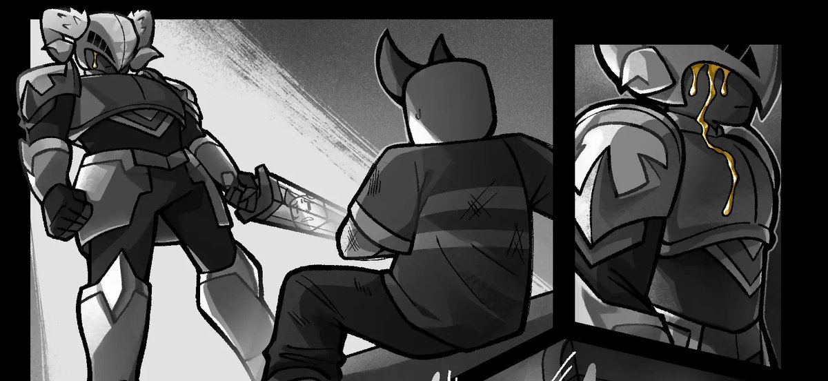 CuteChocoFlan's tweet photo. Swords Mastery be like Ah! Heres my suspicious RED DEEP cuts that go through my armor that COINDENTALLY resemble the same cuts Windforce gave Sword and after, she STARES conveniently veeery, very, pensative and quietly. Like pondering. Maybe remembering. https://t.co/bLrYVuZH39