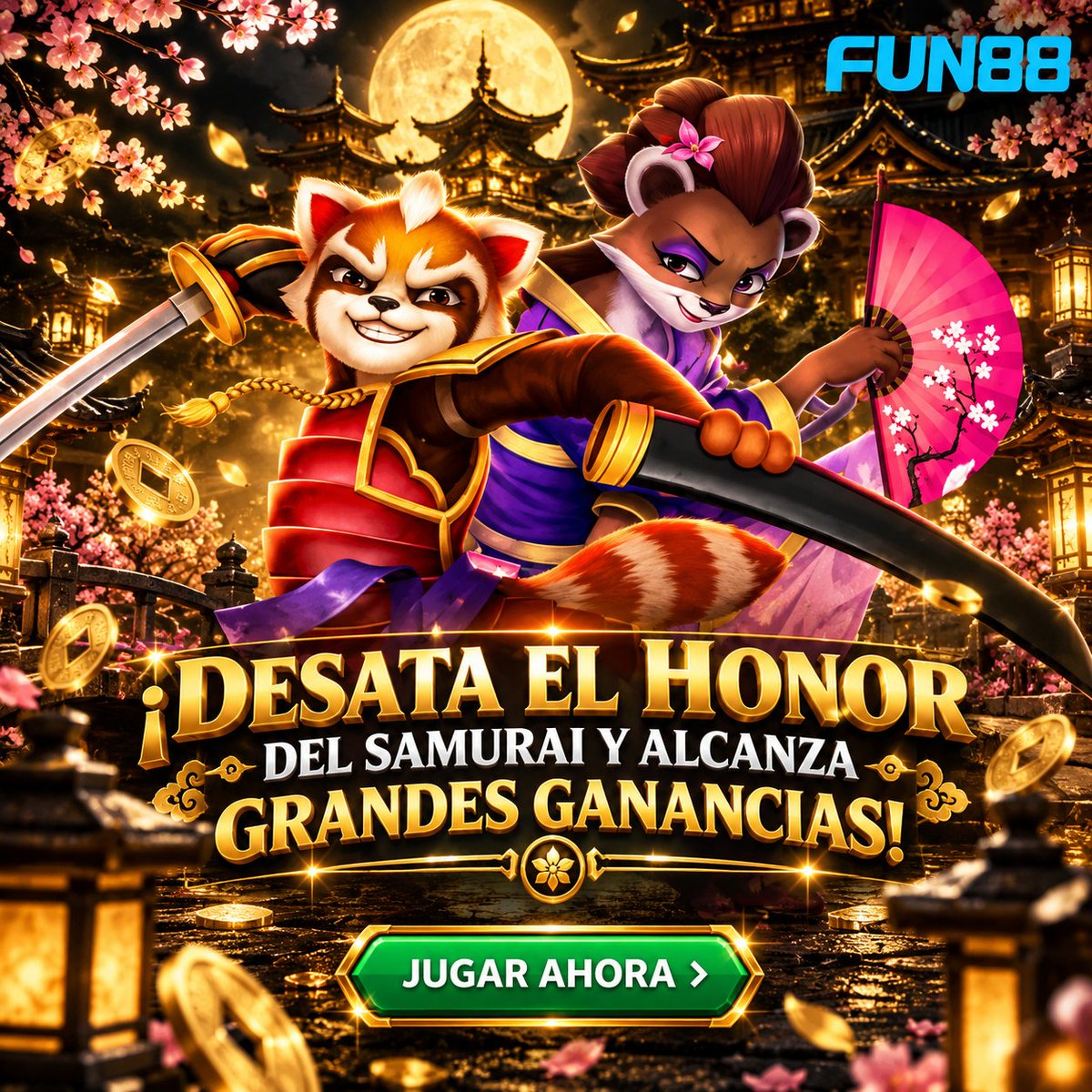Fun88Argentina's tweet photo. ¡Honor, coraje y multiplicadores épicos! ⚔️🐾 Cada tirada es una chance ideal para romperla en los rodillos.
👉 Desenfundá tu suerte y jugá en FUN88 Argentina. #FUN88Argentina #RedPandaRising #CasinoSamurai #SlotsArg #GanaEnGrande #CasinoEnVivo https://t.co/JbfFhQNnof
