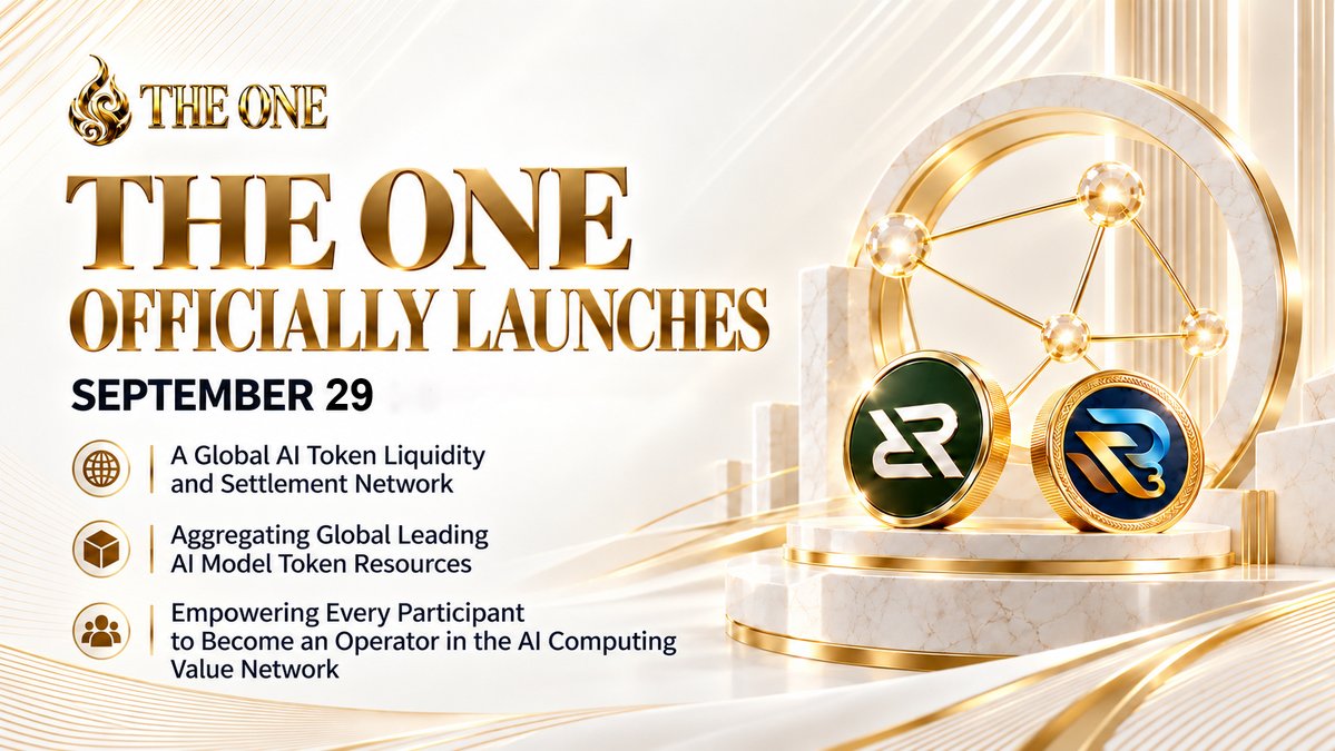 THEONE_web3's tweet photo. THE ONE Global Public Beta Is Now Live! 

Bringing together Token resources from leading AI models, THE ONE connects AI Token liquidity and settlement—and opens the door for more people to become operators in the AI compute economy.

A new chapter for #AI Tokens starts now. 🔥 https://t.co/QseTbhUKOe