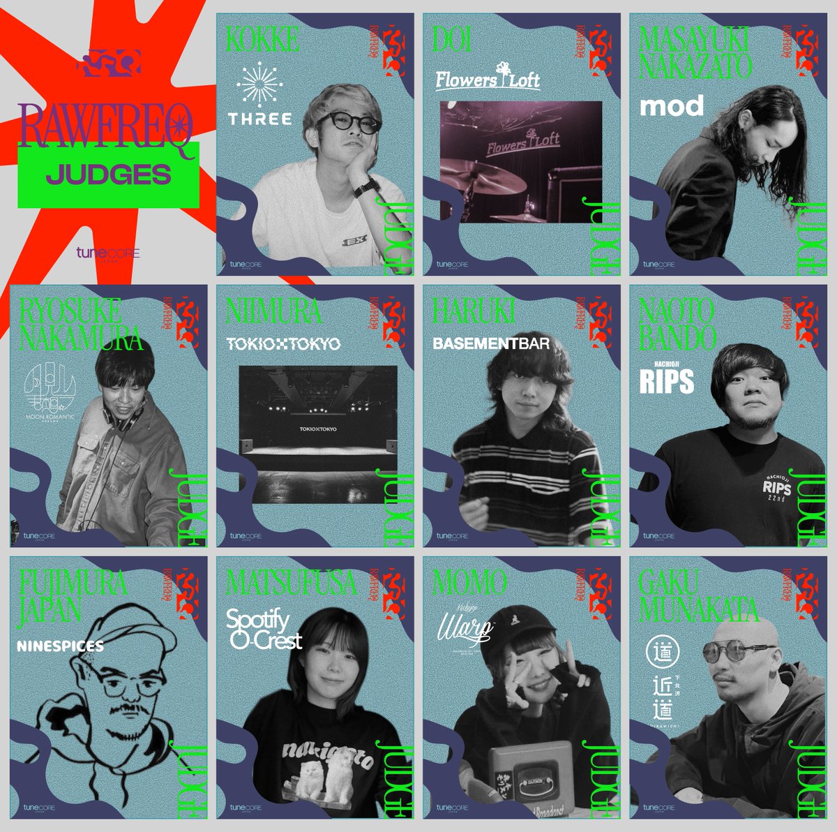 TuneCoreJapan's tweet photo. 2027年/02/28(日)に下北沢で開催されるショーケースイベントの出演者をキュレーションするのは、膨大な数のライブを見てきているライブハウスのスタッフたち11名🔥

詳細はエントリーページにて👀
https://t.co/3Z8hqWeoqY https://t.co/BR41fXUQ5e