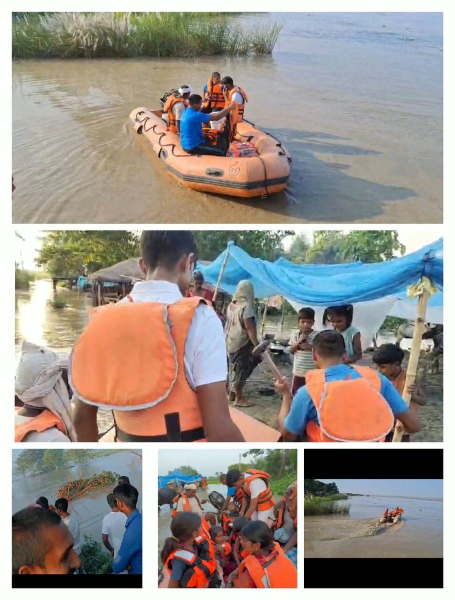 compac26's tweet photo. 🌊बाढ़ राहत एवं रेस्क्यू कार्य
        26वीं वाहिनी पीएसी, गोरखपुर के बी दल (बाढ़ राहत दल) की 1½-1½ सेक्शन की दो टीमें तहसील तमकुहीराज, ���नपद कुशीनगर के बाढ़ प्रभावित क्षेत्र ग्राम चैन पट्टी में रेस्क्यू एवं बचाव कार्य हेतु तैनात हैं।
@Uppolice
@Dgpacup https://t.co/REwf7PzSn7