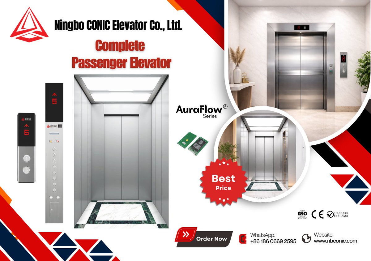Ningboconic's tweet photo. Complete Passenger Elevator.

Standard cabin design, smooth entry, smart COP LOP - engineered as one complete system.

✔️Best price available.
WhatsApp: +86 186 0669 2595 || 📧 sales7@nbconic.com | 💬 WeChat: GNL700758

#CompleteElevator #lift #MadeInChina #电梯 #电梯制造商 https://t.co/4osggF6mYv