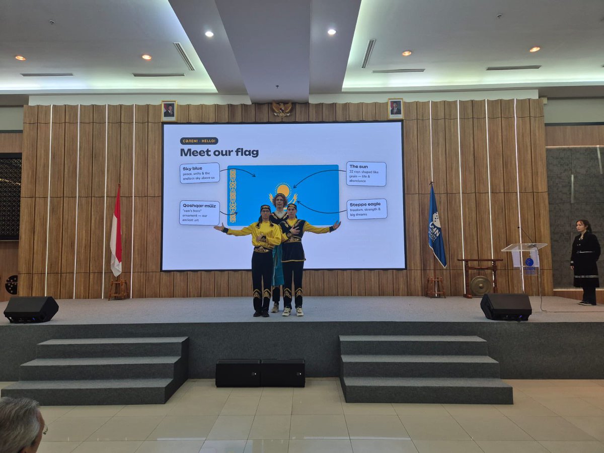 EmbKaz's tweet photo. Jakarta, September 28, 2026 – The Embassy of Kazakhstan in Indonesia is participating in the International Week at University Multimedia Nusantara (UMN), aimed at strengthening cultural and educational ties and enhancing the visibility of partner countries. https://t.co/NQb1AB8fV8