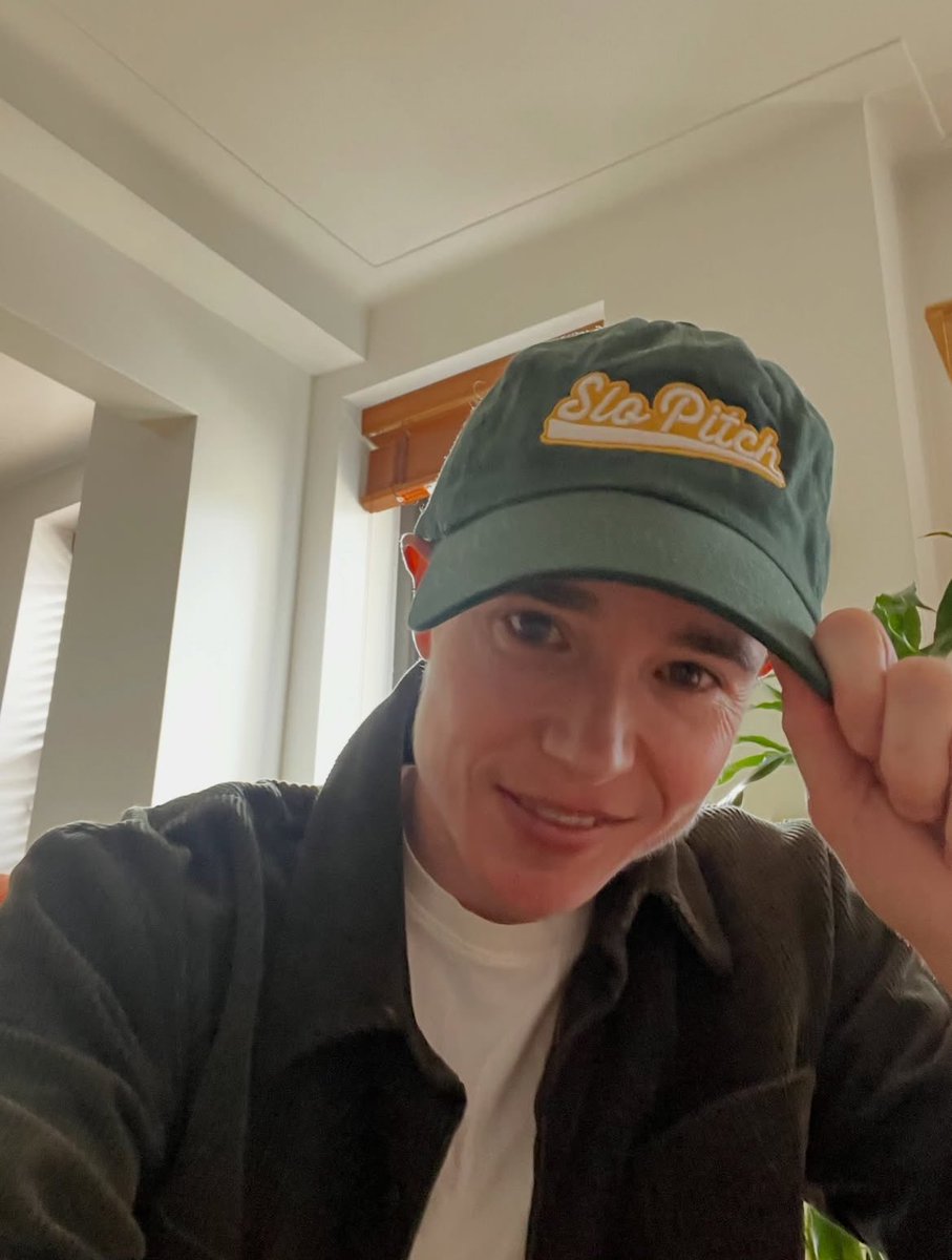 slopitchupdates's tweet photo. New Instagram Post from Elliot Page wearing the Slo Pitch cap “Take me out to the ballgame plz”

📲 elliotpage https://t.co/V3Kmm81DL7
