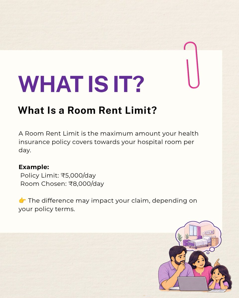 ZeniskInsurance's tweet photo. A room rent limit may seem like a small detail, but it can have a big impact on your health insurance claim.

Know your policy. Know your coverage. Stay prepared.
📞 91246 24400
📩 query@zenisk.in
Zenisk — For You Always

#Zenisk #InsuranceAwareness #InsuranceTips #Insurance https://t.co/jMeXCdhxcI