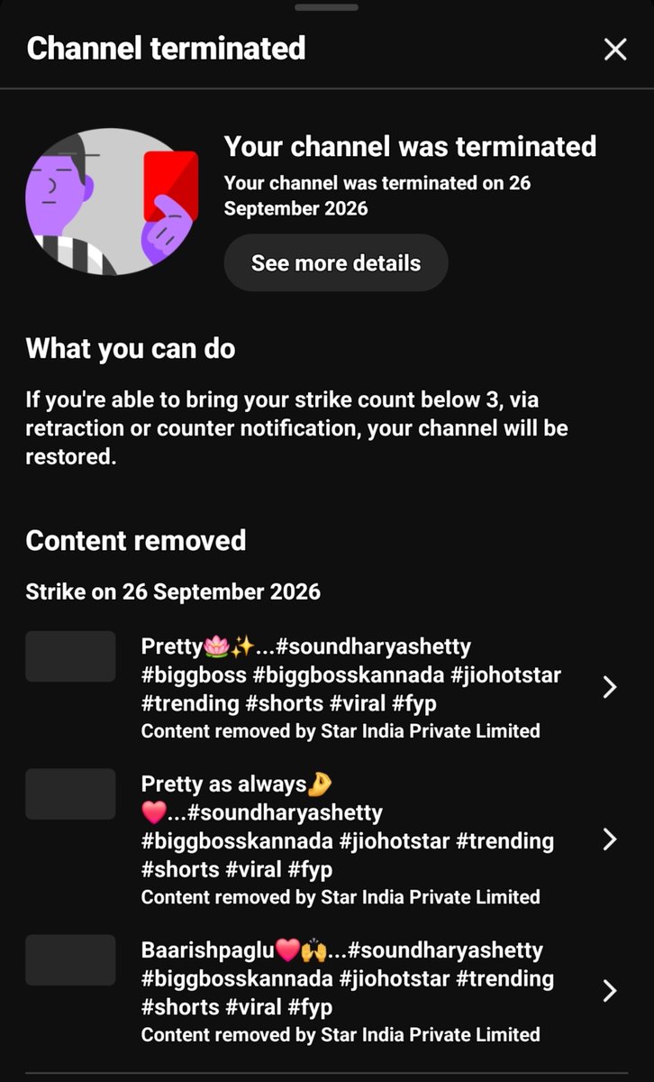 siyatczh's tweet photo. Hello 
@TeamYouTube, 
I sincerely apologize for the copyright issues regarding Star India Private Limited. It was an unintentional mistake. Please give me a second chance and reinstate my terminated channel.

Channel ID: [Siya.editss]
https://t.co/LwF1TcAdtL

Thank you! https://t.co/7ahe2vtIkO