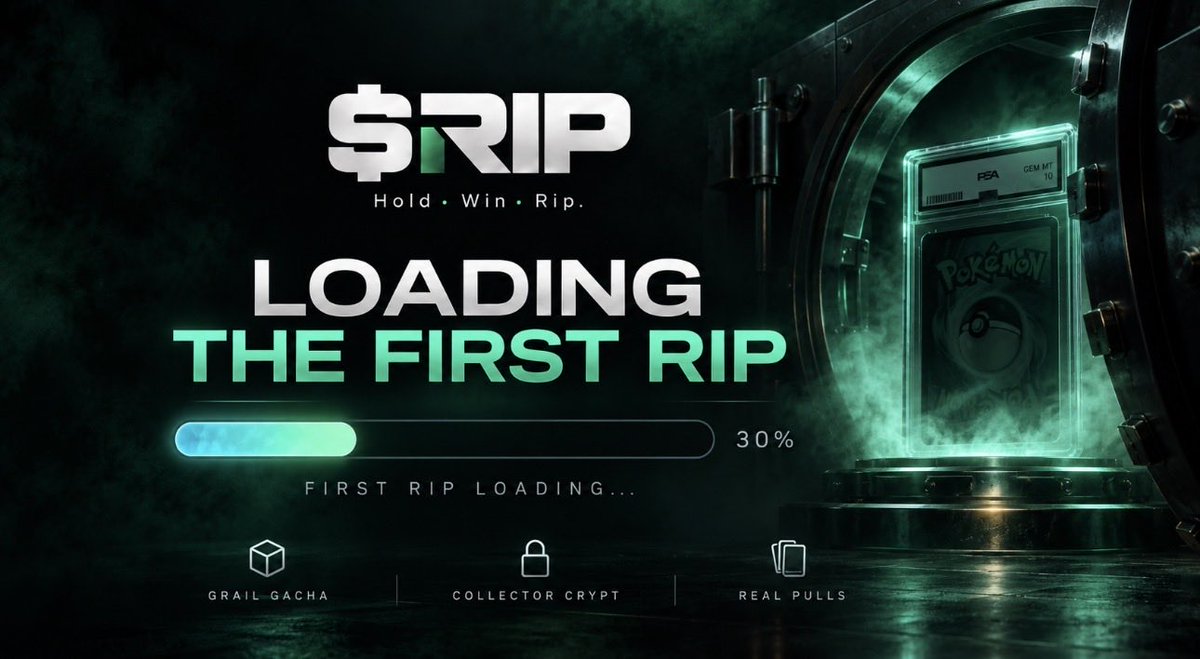 rip1000fun's tweet photo. The first $RIP Grail rip is loading.

Every trade helps move the vault closer to the first $1,000 Pokémon Grail pack opening and the first graded card distributed through @UseNosh.

The first rip is getting closer.

Hold. Win. Rip. https://t.co/PWpHhQflfk