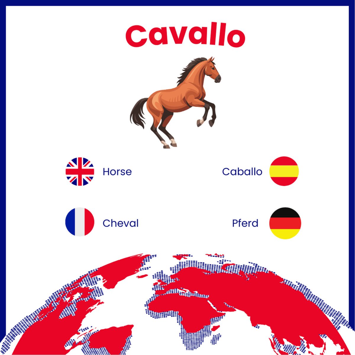 HildredFratz's tweet photo. The word of the week is... HORSE! Elegant, powerful, iconic—and able to make you feel like you’re in a movie just by watching it run. 🇮🇹 cavallo
🇬🇧 horse
🇫🇷 cheval
🇪🇸 caballo
🇵🇹 cavalo
🇩🇪 Pferd
🇷🇺 ��ошадь (lóshad’)

Language fact: In many Romance https://t.co/I5ROMRbrAY