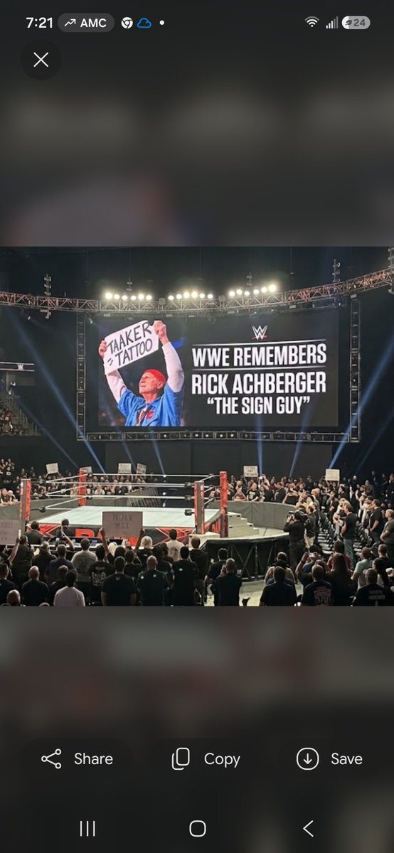 RasslingFAN's tweet photo. Tonights #wweraw�     is also dedicated to Super fan  Rick Achberger "The Sign Guy" #RIPSignGuy https://t.co/IvhvHfeQdK