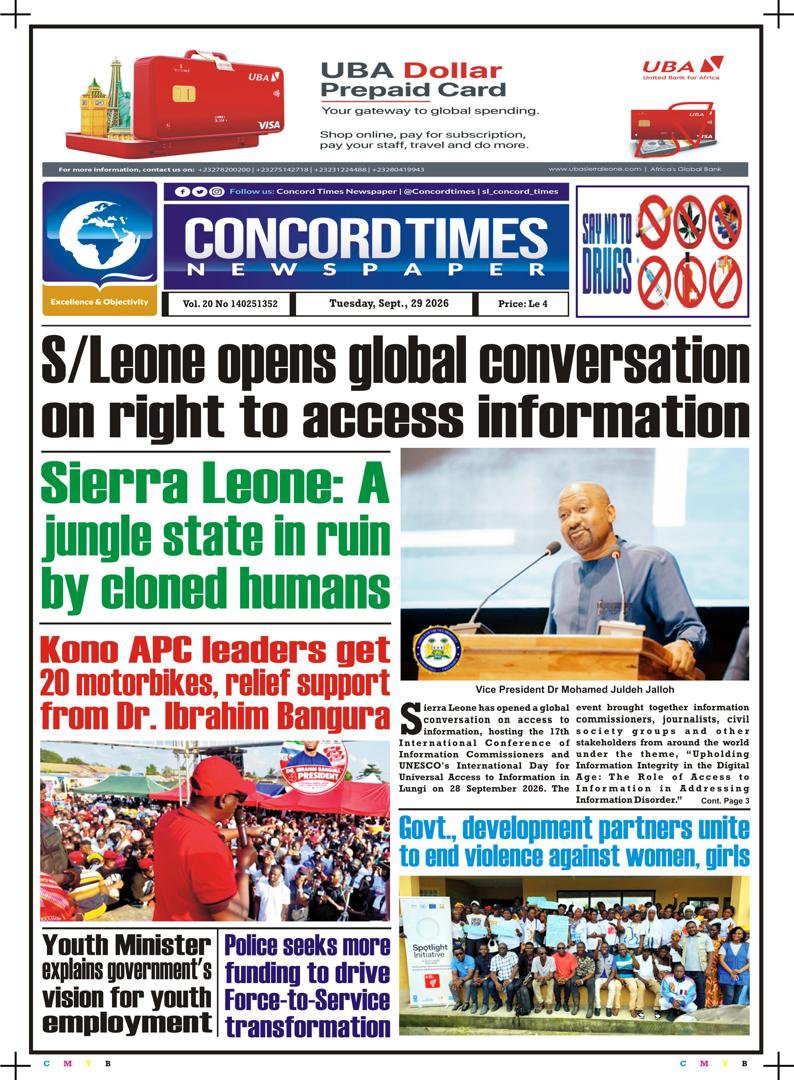 Concordtimes's tweet photo. September 29 - Headlines
#BreakingNews #Freetown #MamaSalone #SaloneTwitter https://t.co/VTyWcrTjh8