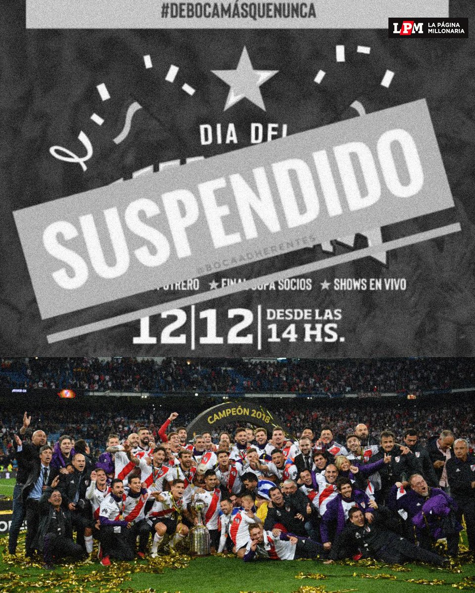 RiverLPM's tweet photo. Orgullosos de nuestro club.

Orgullosos de nuestros colores.

Orgullosos de nuestros días. 

Porque acá no se suspenden, se celebra.

Felíz día del Hincha de River para todos 🤍❤️🤍 https://t.co/SwT8zIXYns