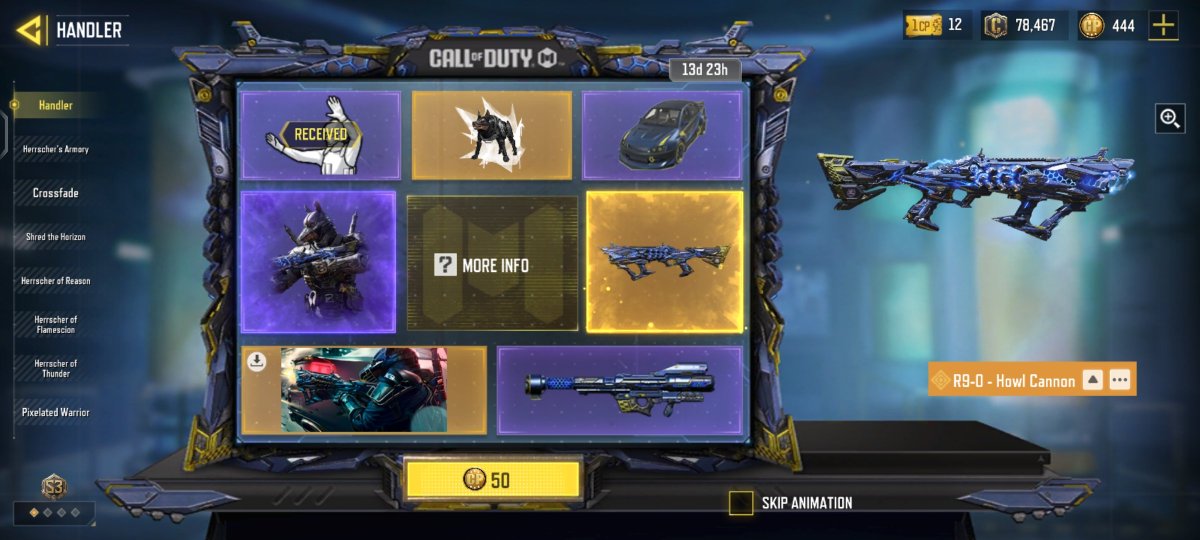 Lstseeker's tweet photo. Handler Draw Live in Game
Legendary R9-0 — HOWL CANNON IS HERE!
Would you spend CP for the Howl Cannon?
#CODM #CallOfDutyMobile #CODMNews #CODMDraw #R90 https://t.co/7K6ZaFtr76