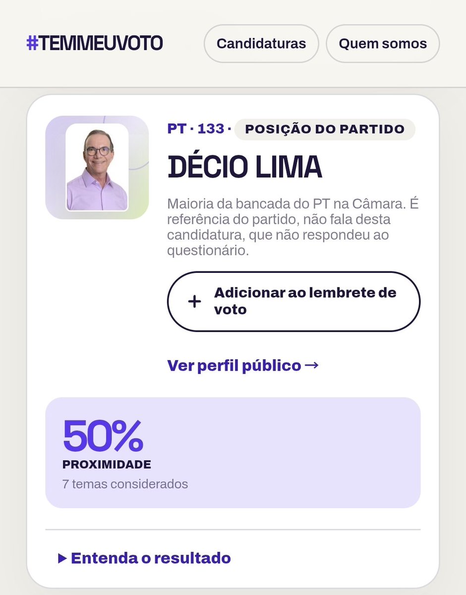 mattyfmq's tweet photo. @vaidesmaiar Marquei minhas posições de esquerda em SC e deu Carlos Bolsonaro na frente do candidato Décio Lima do PT https://t.co/Vay79iuNHX