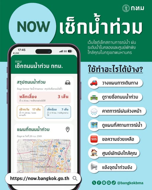 prd_official's tweet photo. 🌧️ ฝนตก น้ำท่วม เช็กให้ครบในที่เดียว!
📍 NOW รวมข้อมูลสถานการณ์น้ำในกรุงเทพมหานครแบบครบจบ
ประชาชนสามารถติดตาม สถานการณ์น้ำ จุดน้ำท่วมขัง และคาดการณ์สภาพอากาศ พร้อมข้อมูลสำคัญที่ช่วยวางแผนการเดินทางและรับมือสถานการณ์ได้ที่

👉 https://t.co/1YcPzNEHDO

#NOW #กรุงเทพมหานคร #น้ำท่วม https://t.co/MOFj1eL8rW