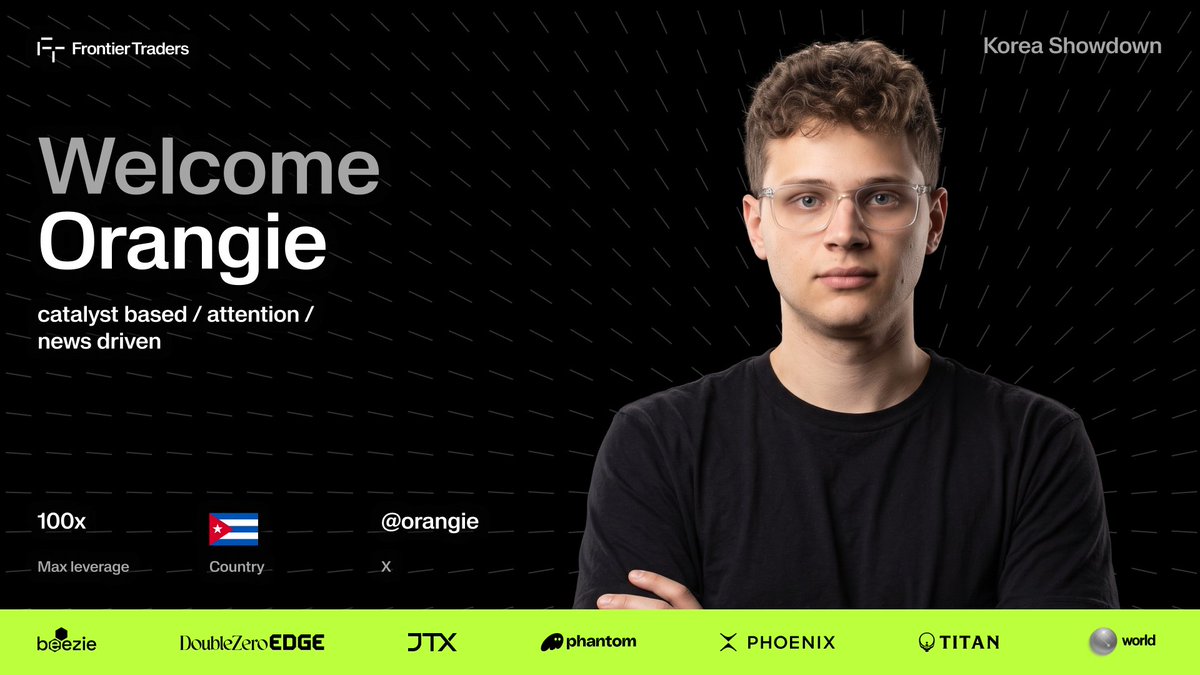 joinfrontier's tweet photo. Ex pro gamer. Now pro trader.

He knows where to be when the runners start to run.

Welcome @orangie to the Korea Showdown

September 30, live on 𝕏. https://t.co/cNwcK98gGp