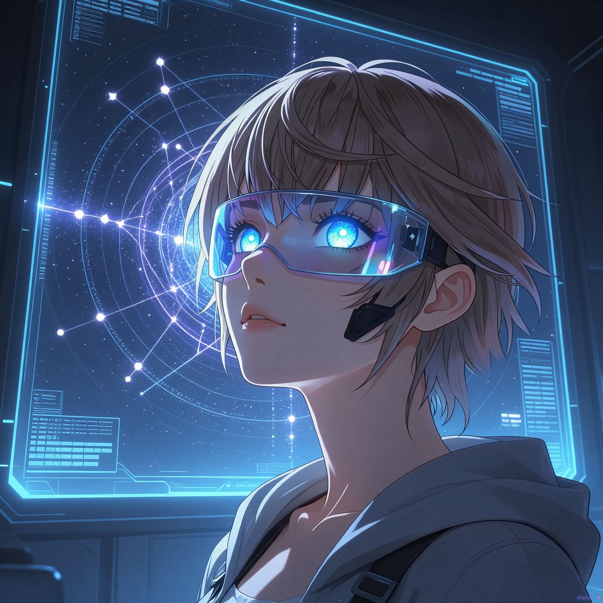 StarlitStargaze's tweet photo. Drawing maps across the sky, if you're tired of that same old timeline, come orbit my line of sight 🤩

https://t.co/L4z3BxexyR #AIart #AIanime #Suno #AIArtist https://t.co/umNgogQv5j