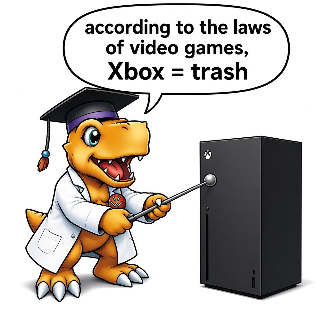 BandaiHatesXbox's tweet photo. @_Firehawke_ @PlayStation Xbox is trash! https://t.co/bfnPQ67eCa