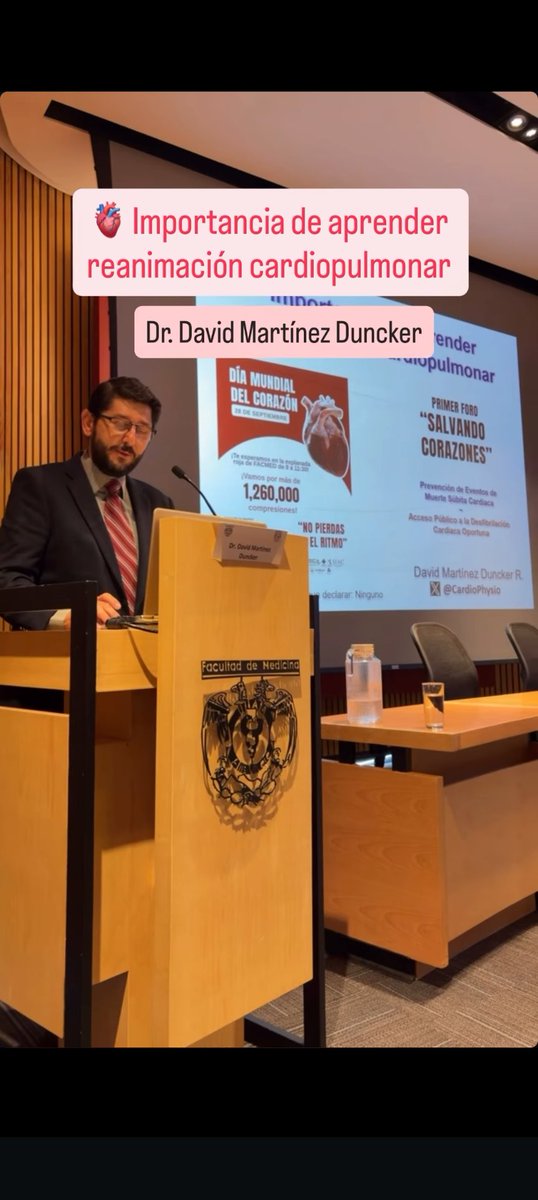 CardioPhysio's tweet photo. Agradezco la invitación al Primer Foro "Salvando Corazones", organizado por la  @FacMedicinaUNAM la Dra. @anacsepulveda_v la Dra. @gabrielaborray3 y Dr. Hugo Olvera @DICiM_CECAM para compartir la importancia de aprender RCP y la integración de los Espacios Cardioprotegidos con la red Código Infarto, en "Acciones que Salvan Vidas".