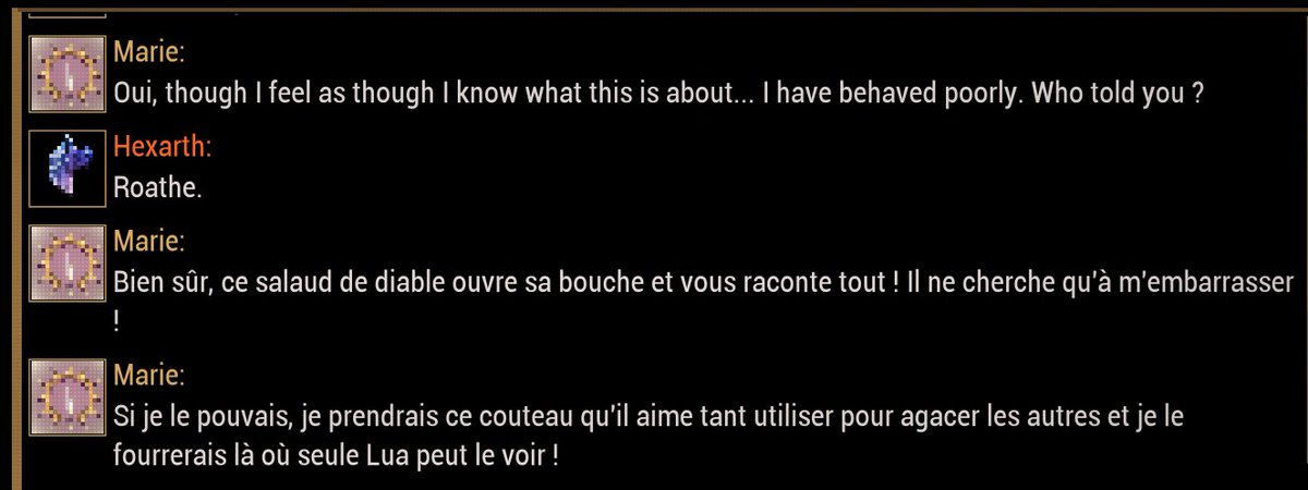 Wyrmmer's tweet photo. //KIM spoilers !!

MARIE LANGUAGE !! I love how foul mouthed she can be sobbing, id kill for more marieroathe banter https://t.co/6R0Pox7Fsx