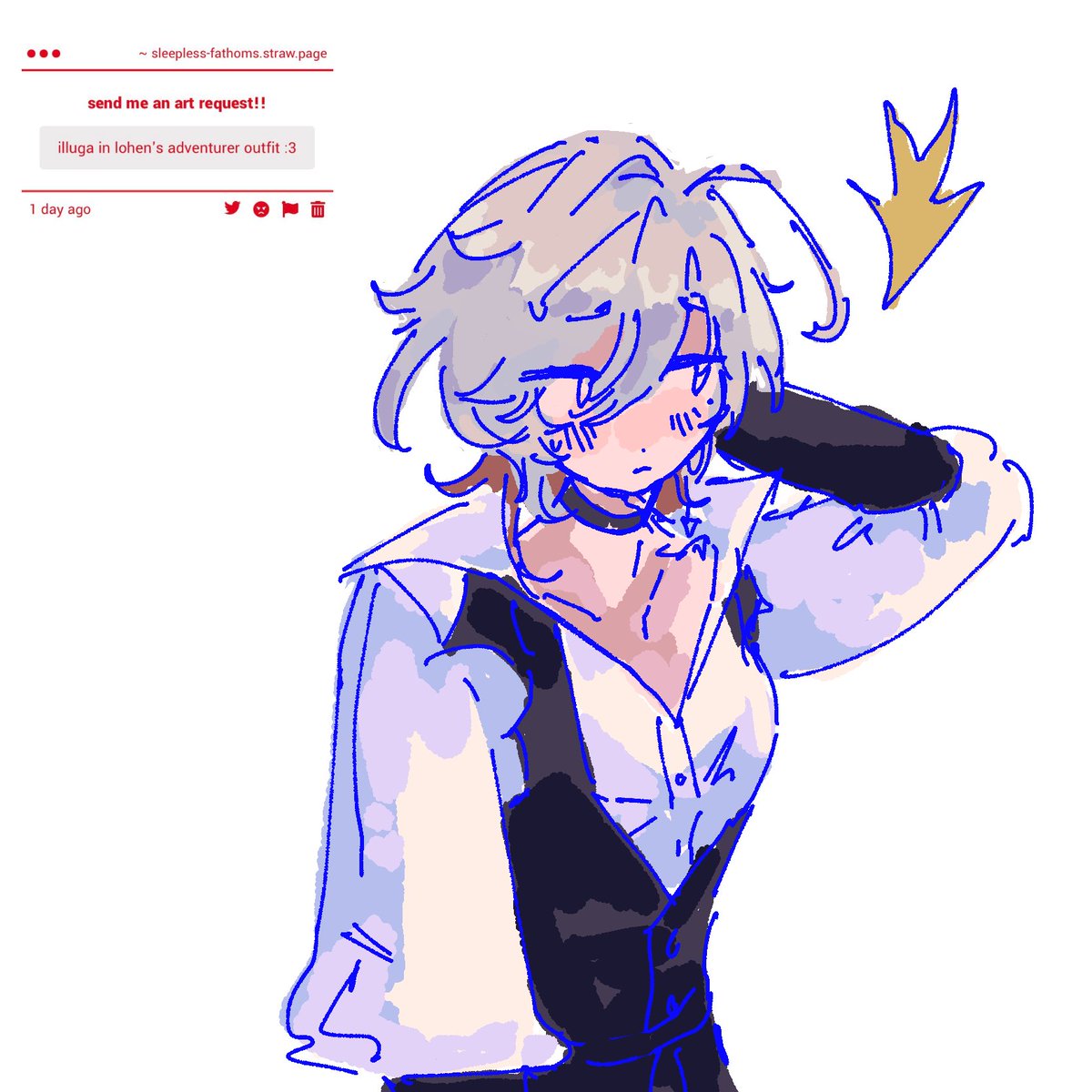TitaniteTheFish's tweet photo. #illuga wearing her gfs clothes https://t.co/rLpIScmBqm