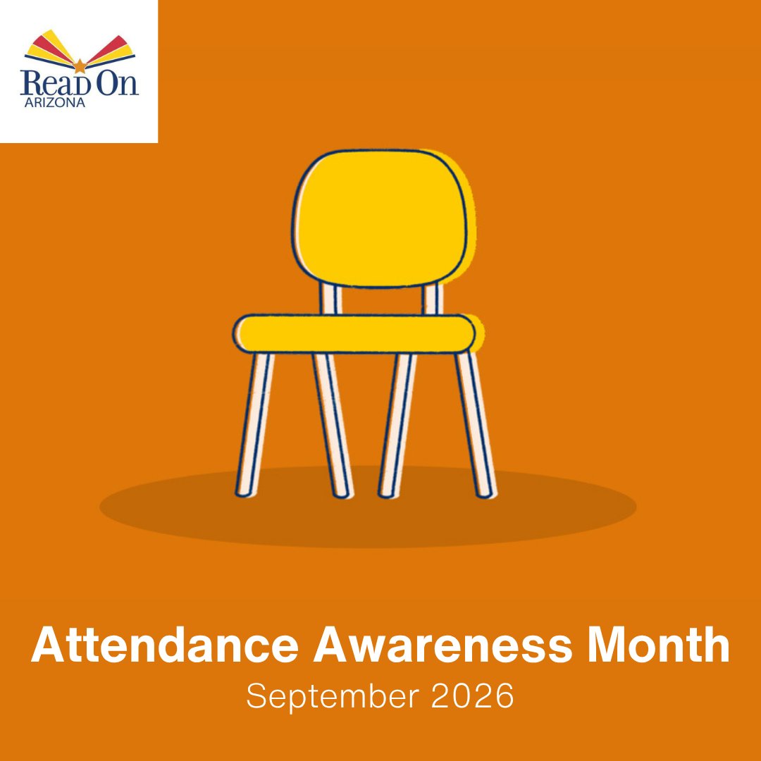 ReadOnArizona's tweet photo. Chronic absence means missing about two days a month, for any reason, and it adds up fast. In the early grades, that's enough to put kids behind in reading. The good news: it's solvable. https://t.co/vkuqW4xbDx #ChronicAbsenceAwareness #AZLiteracy2030 https://t.co/M2phiyVlBr