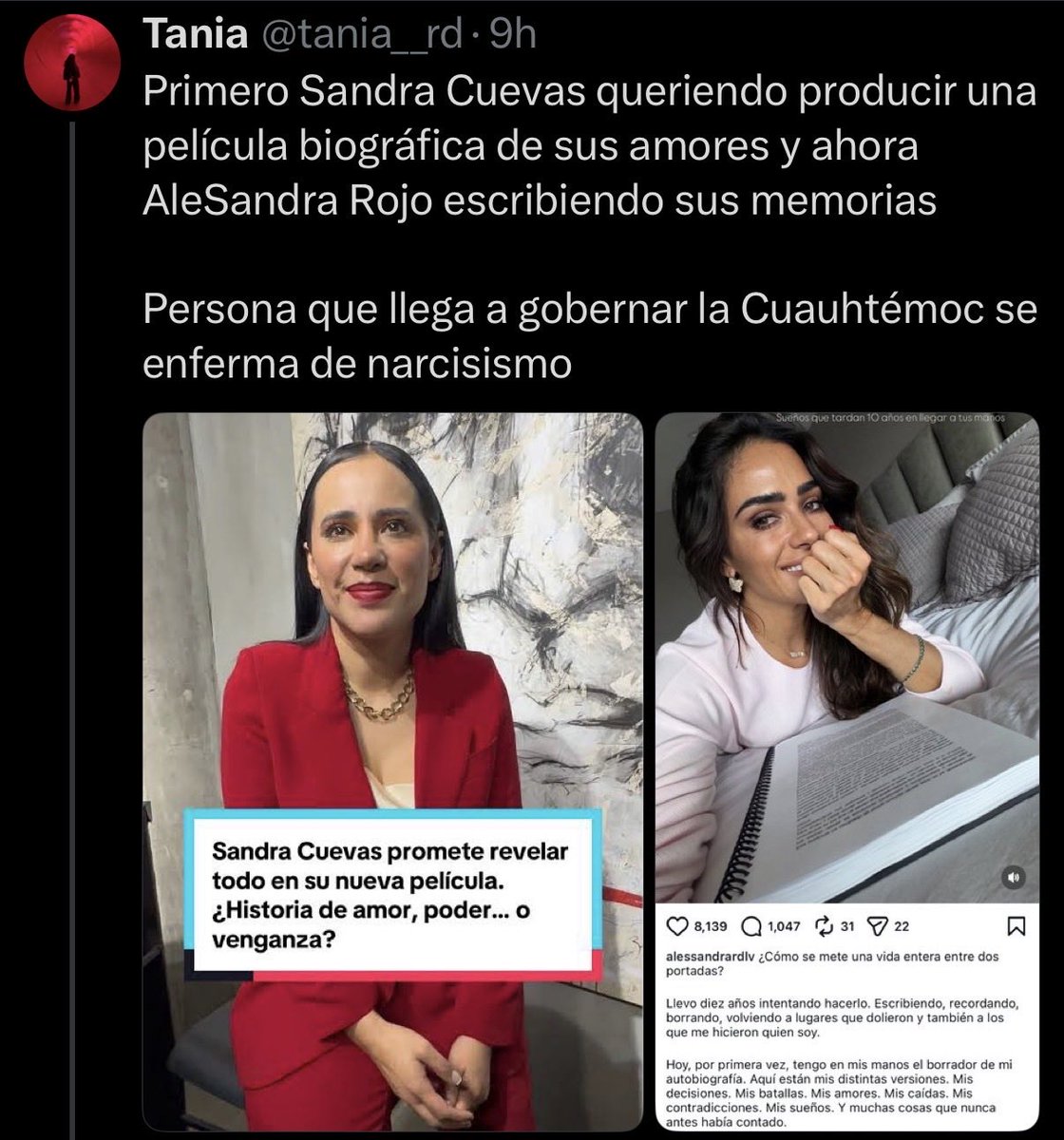 luis_gj's tweet photo. JAJAJA. Si @AlessandraRdlv escribe sus memorias: “se enfermó de narcisismo”.

Pero AMLO escribe VEINTE libros, y cuando el último se agota: “😍 un verdadero fenómeno el presidente”.

Qué cosa tan rara: el “narcisismo” desaparece mágicamente cuando el narcisista les gusta.

No tienes principios, @tania__rd . 
Tienes dueño.